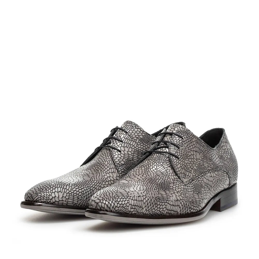 VAN BOMMEL SFM-30337-31-01 De Netter 21.02  Herren Business Schuhe Reptilmuster DarkGrey
