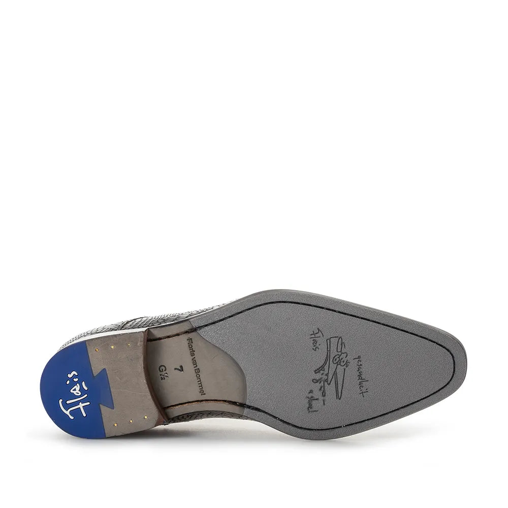 VAN BOMMEL SFM-30337-31-01 De Netter 21.02  Herren Business Schuhe Reptilmuster DarkGrey
