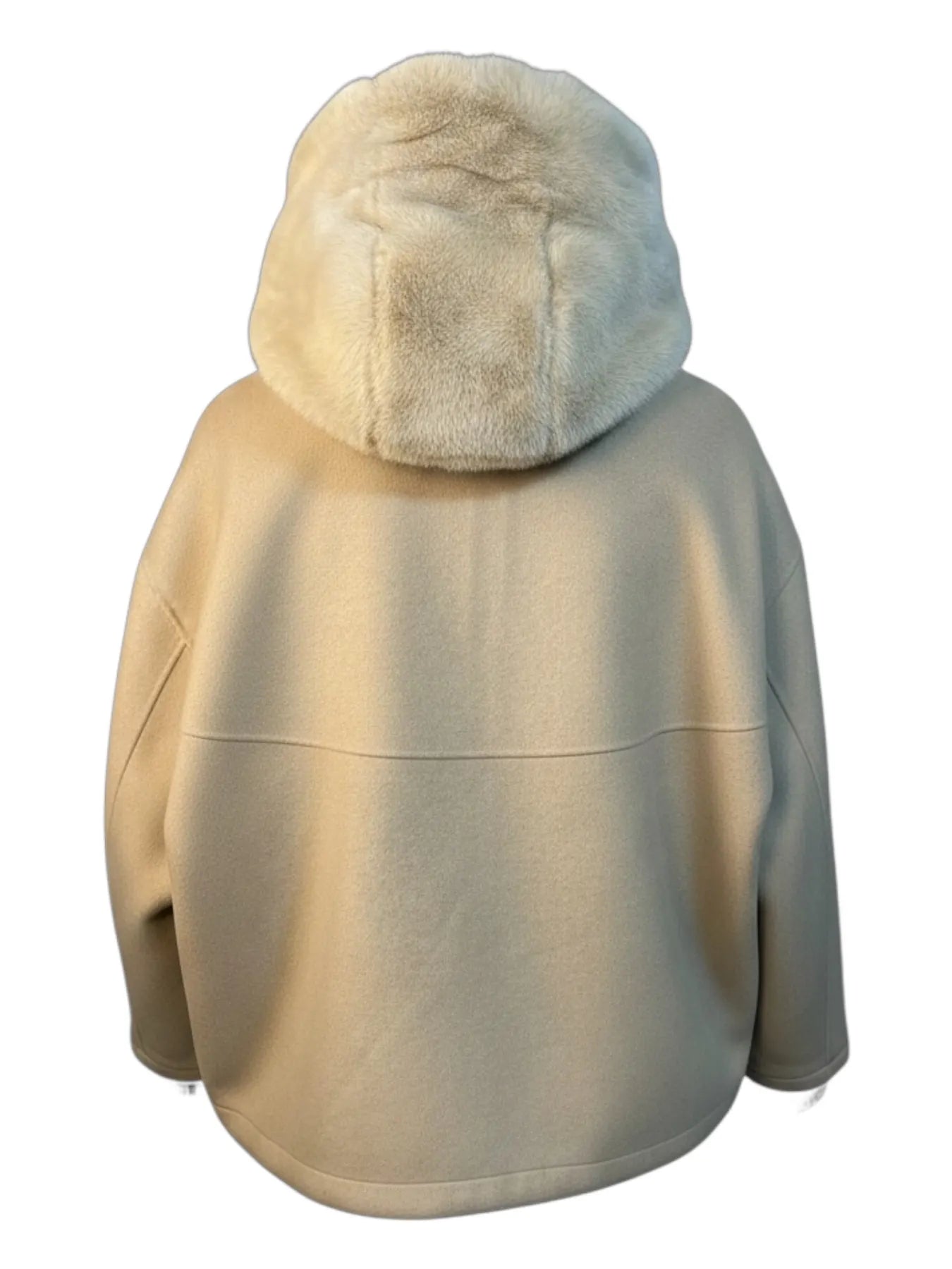 BLONDE JERRY M Woll Jacke mit Kapuze Beige 550