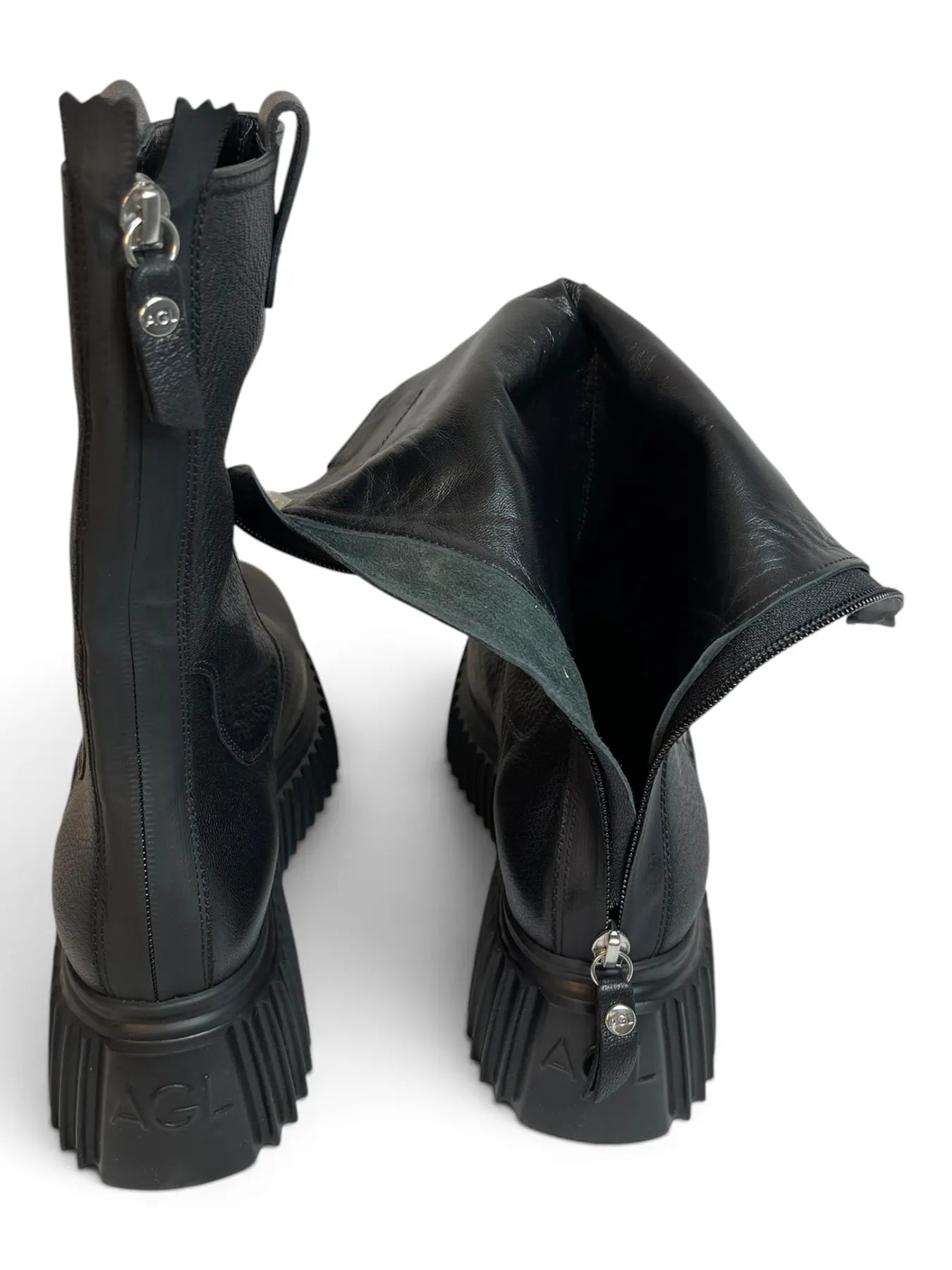 AGL D751503PGKI0121013 MILAGROS Plateau-Boots mir Reißverschluss NERO