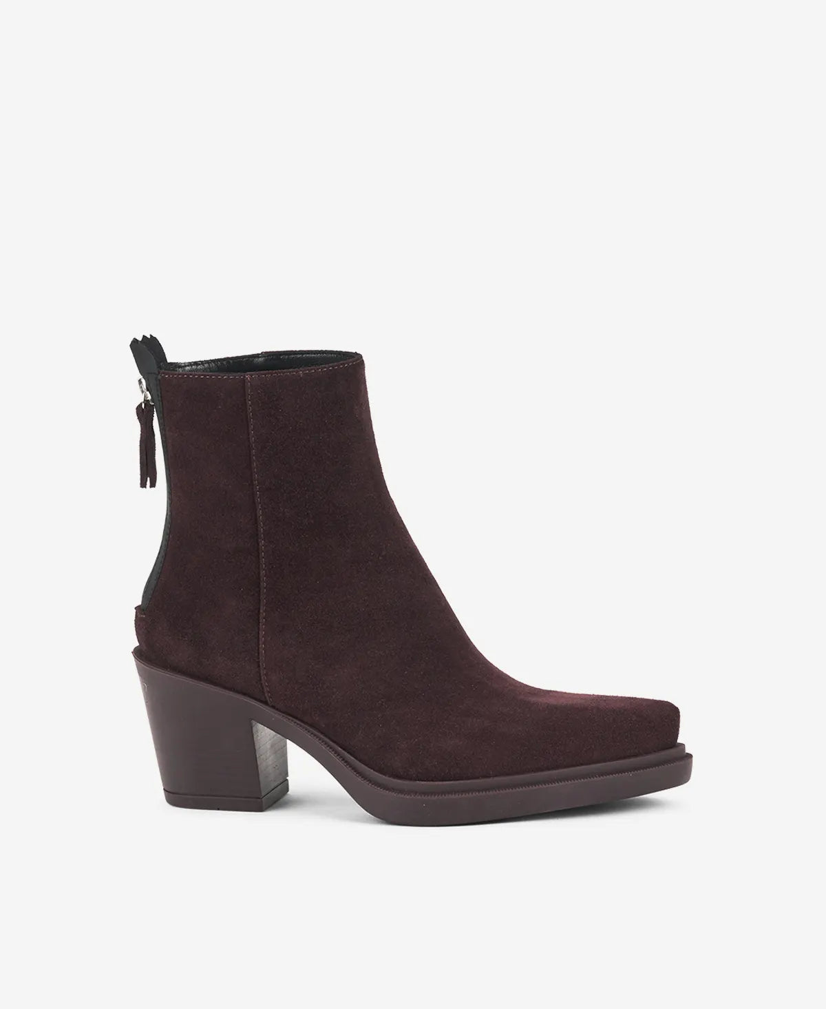 AGL D788501PGFERGU0358 LOWBOOT Suede Stiefelette Reißverschluss Prune
