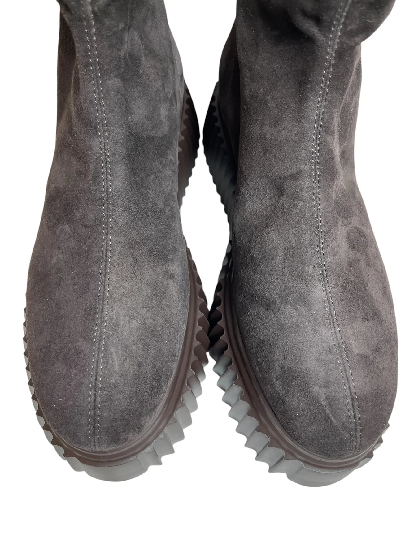 AGL D751570PGMOSS.0716 MIRABEL Suede Plateau-Boots mir Reißverschluss Moka