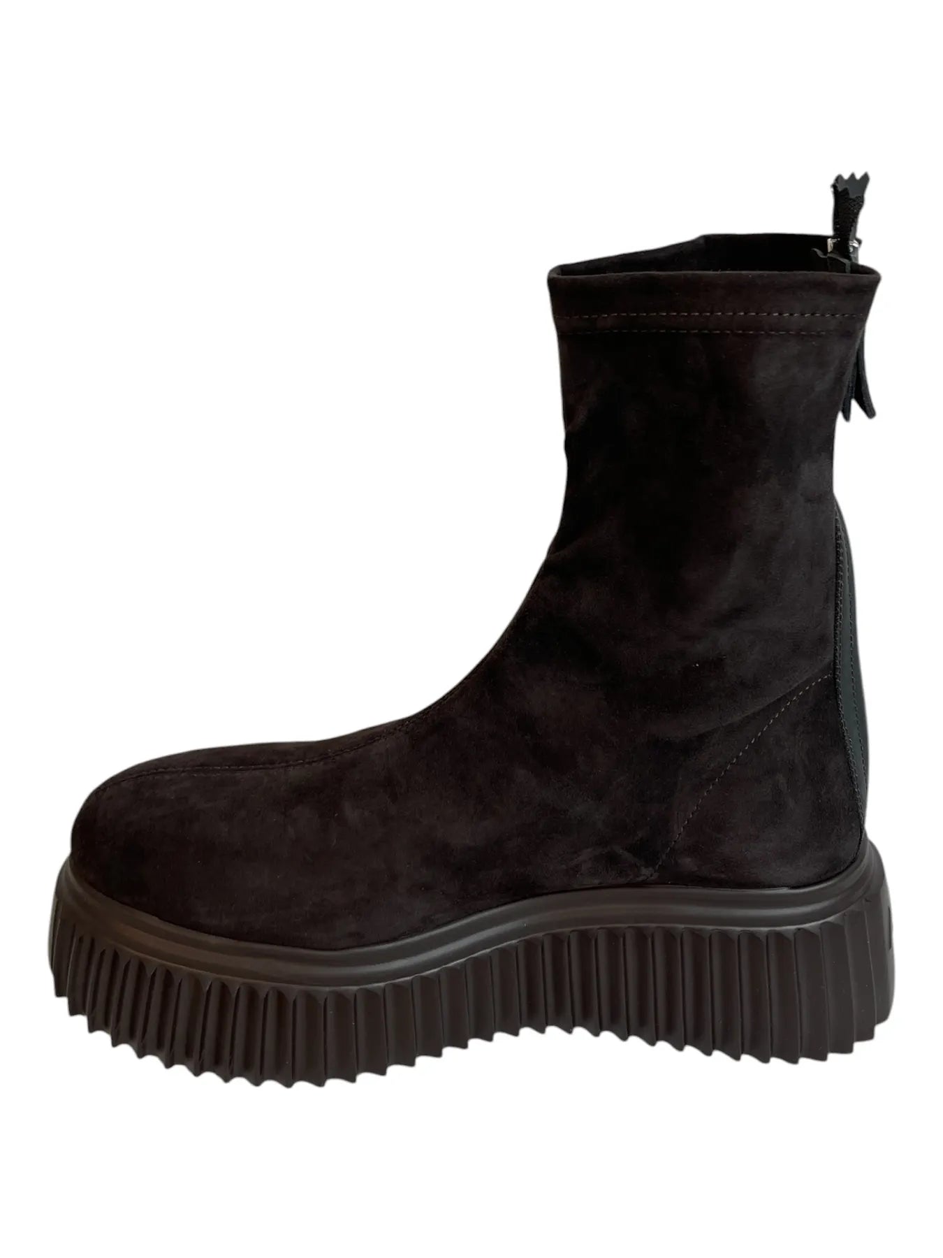 AGL D751570PGMOSS.0716 MIRABEL Suede Plateau-Boots mir Reißverschluss Moka