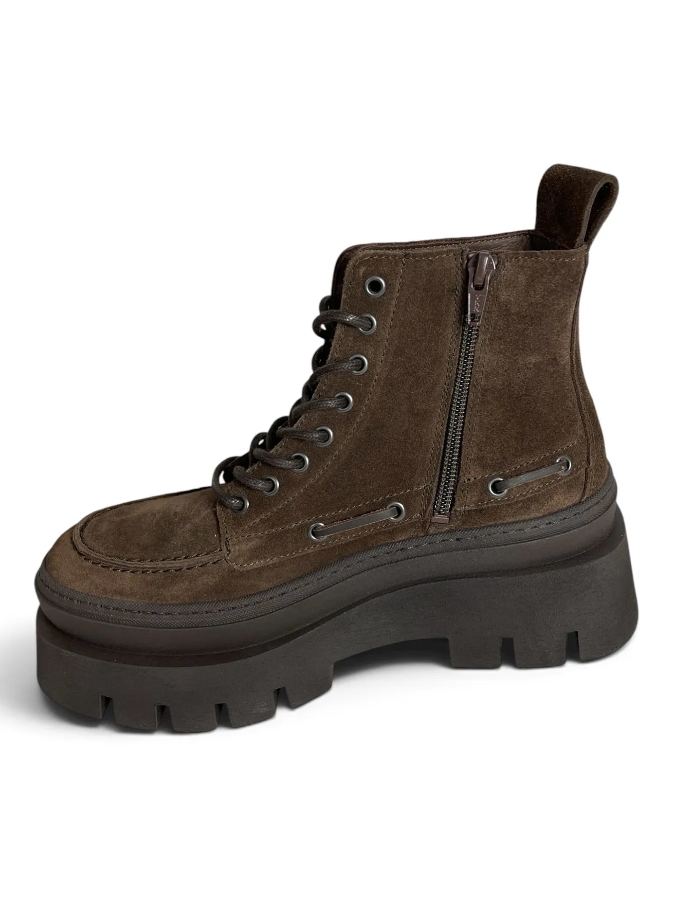 COPENHAGEN CPH697 SUEDE Hiker Boot Schnürboots Reißverschluss Chocolate