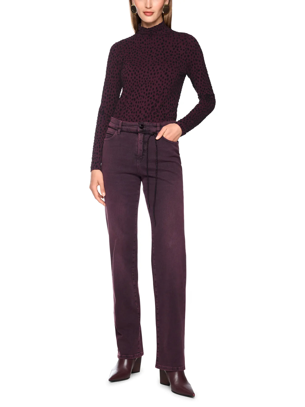 MARC CAIN BC 48.54 J27 Stretch-Shirt mit Bambi-Print winetasting