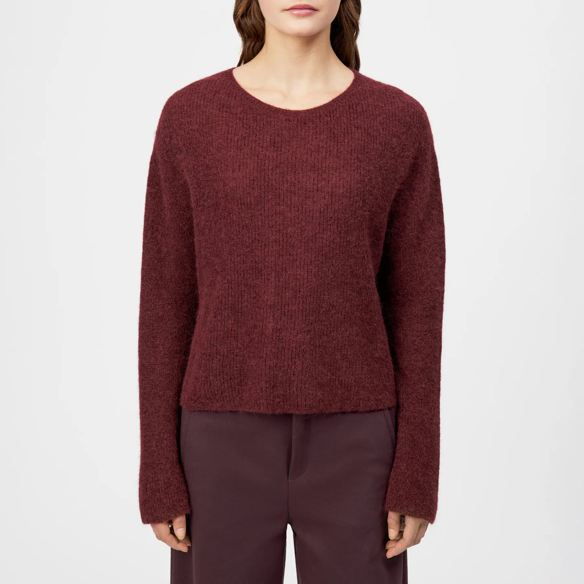 DRYKORN 420217 IMENY Pullover Kurz Alpaka-Mix braun