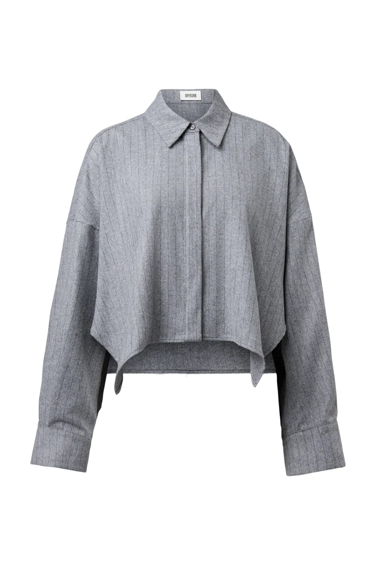 DRYKORN 142105 OSHIA Kurze  Bluse Woll-Mix Grau