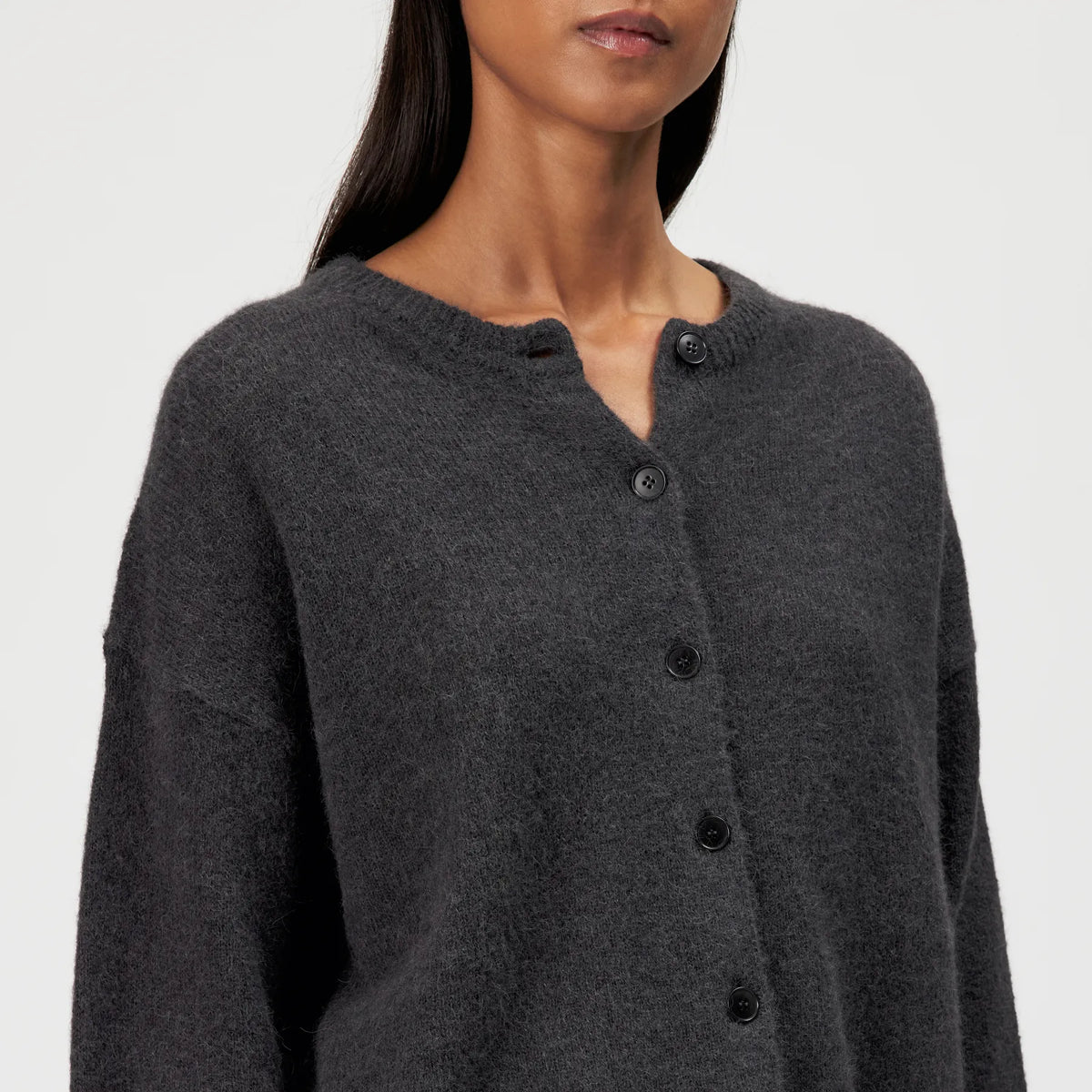 DRYKORN 420171 MARWENI Strickjacke  Alpaka-Mix Grau 6100