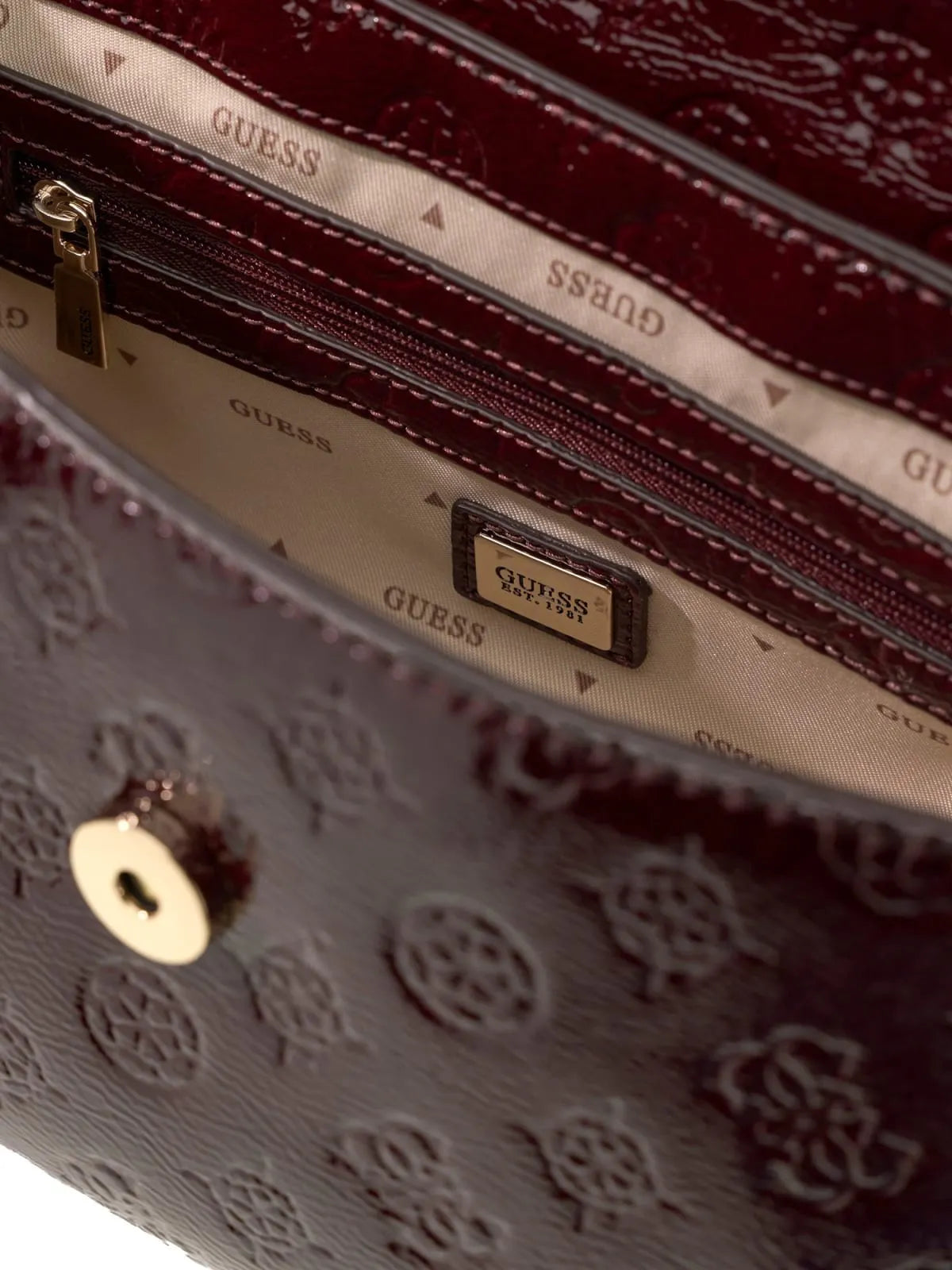 GUESS HWPT22 25200 Schultertasche Weinrot BURGUNDY LOGO