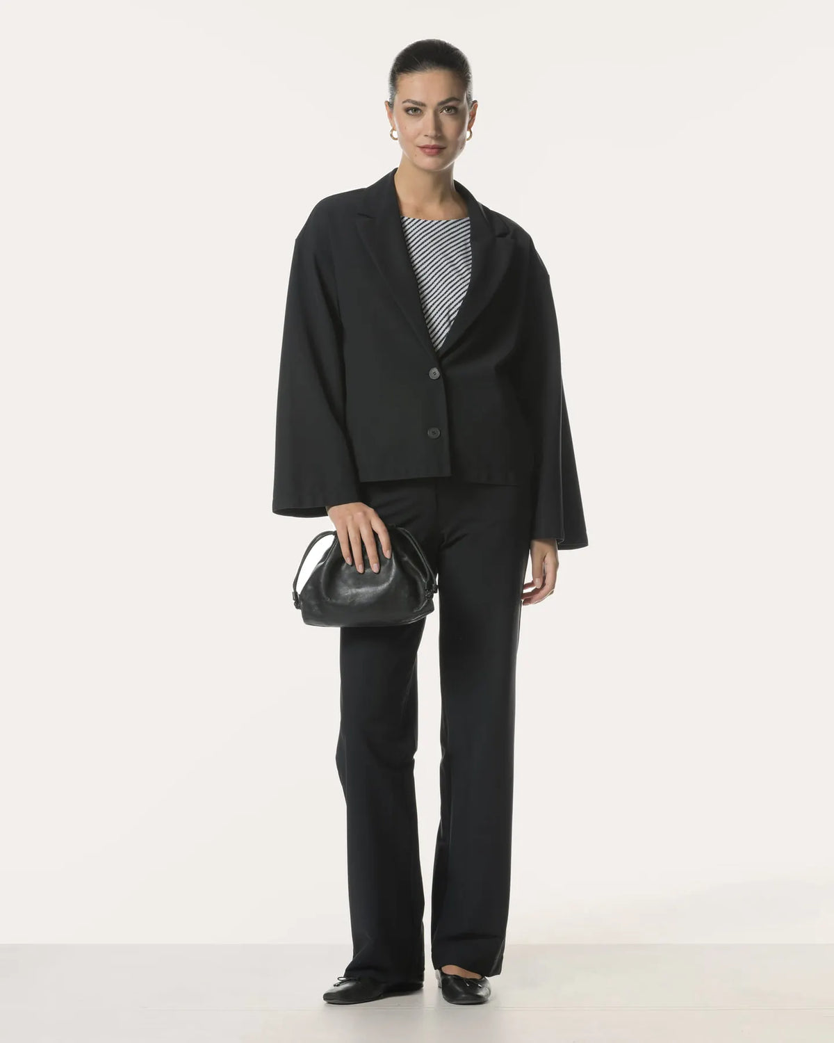 JAPAN TKY  ISEKA kurzer Blazer Knitterfrei Stretch DEEP BLACK