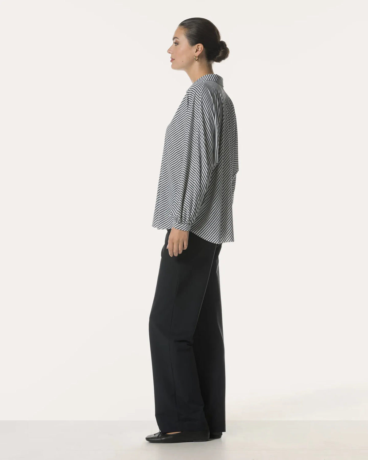 JAPAN TKY IWAI Gestreifte Bluse STRETCH DIAGONAL STRIPE