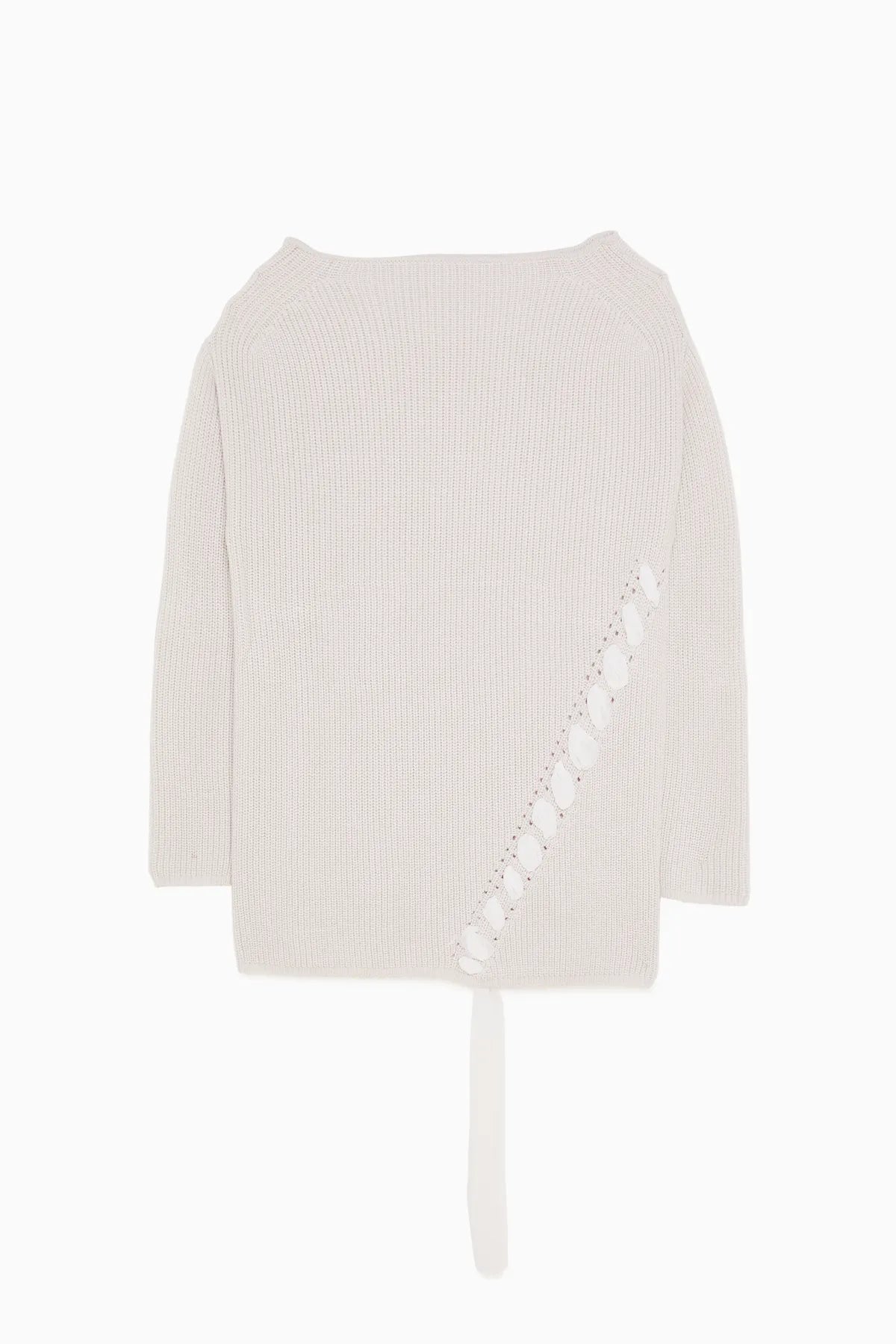 PATRIZIA PEPE 2M4123 A9O1 Damen Grobstrick Longpulli W330 WHITE STONE