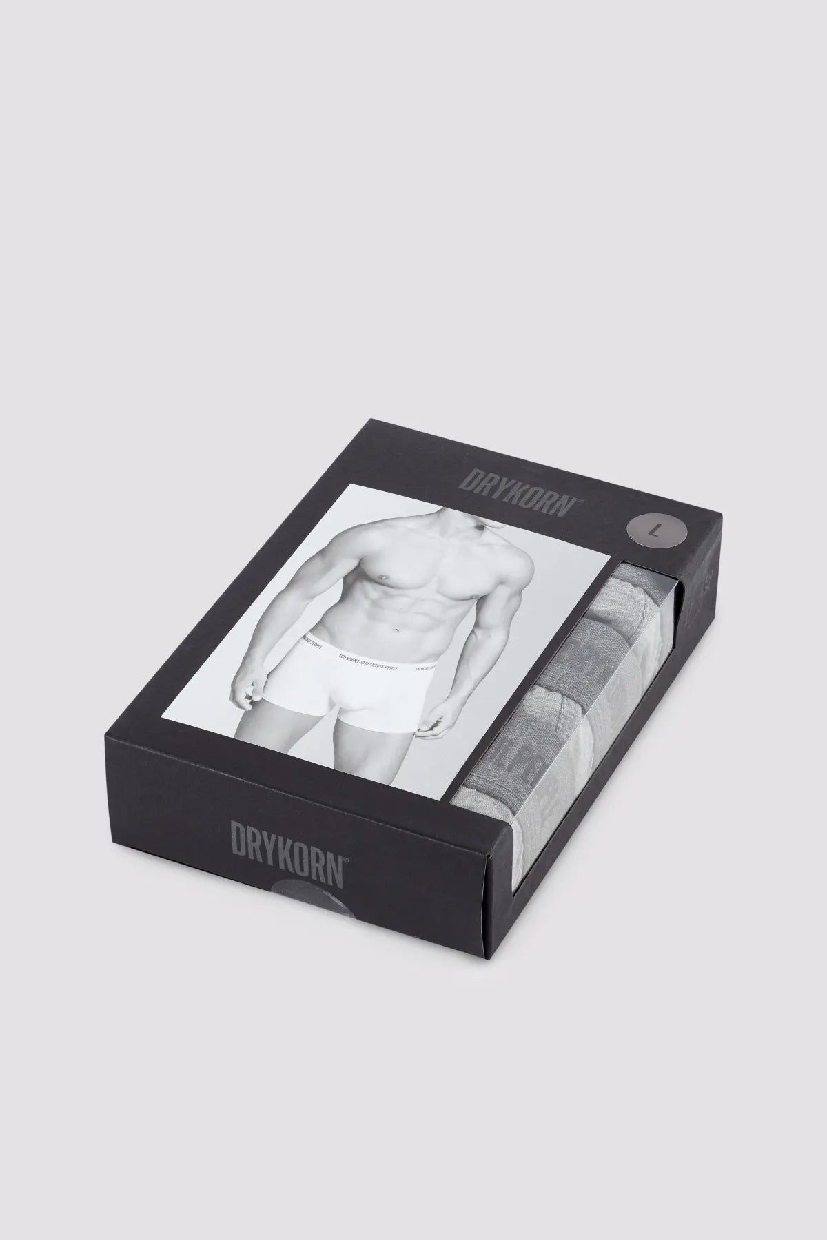 DRYKORN 518175 CORBIN_3  Boxer Boxershorts-Set Trunks im 3er-Pack 888 93003 GRAU 3 Schwarz 1000.