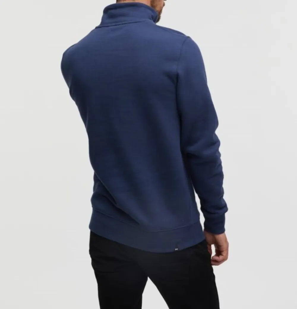 DENHAM 01-22-10-60-091 LOGAN HALF ZIP SWEAT SS Herren Troyer Pullover Sweatshirt BLUE FOG