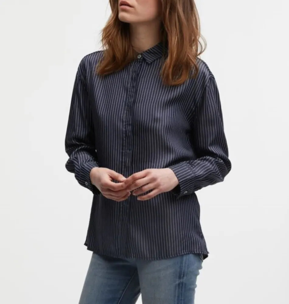 DENHAM 02-22-10-40-020 FARIDA DAMEN BLUSE TS BLAU INDIGO STRIPE