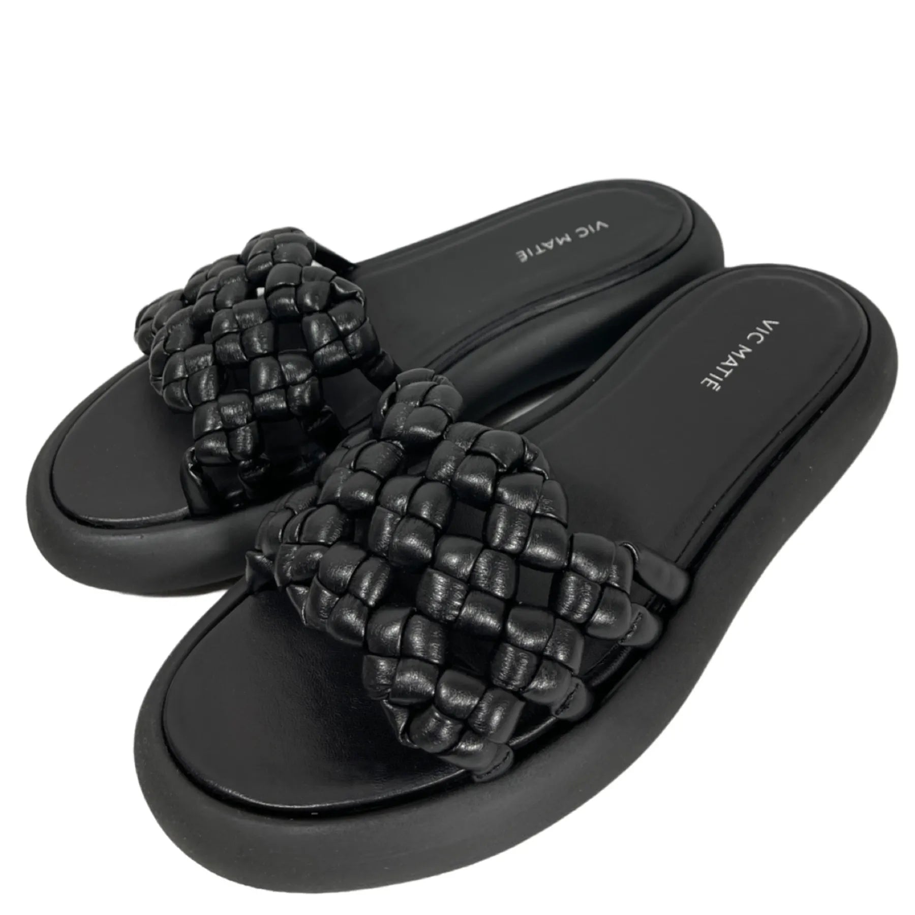 VIC MATIE 6800 SUAVE 
                Damen Plateau Pantolette Leder Schwarz