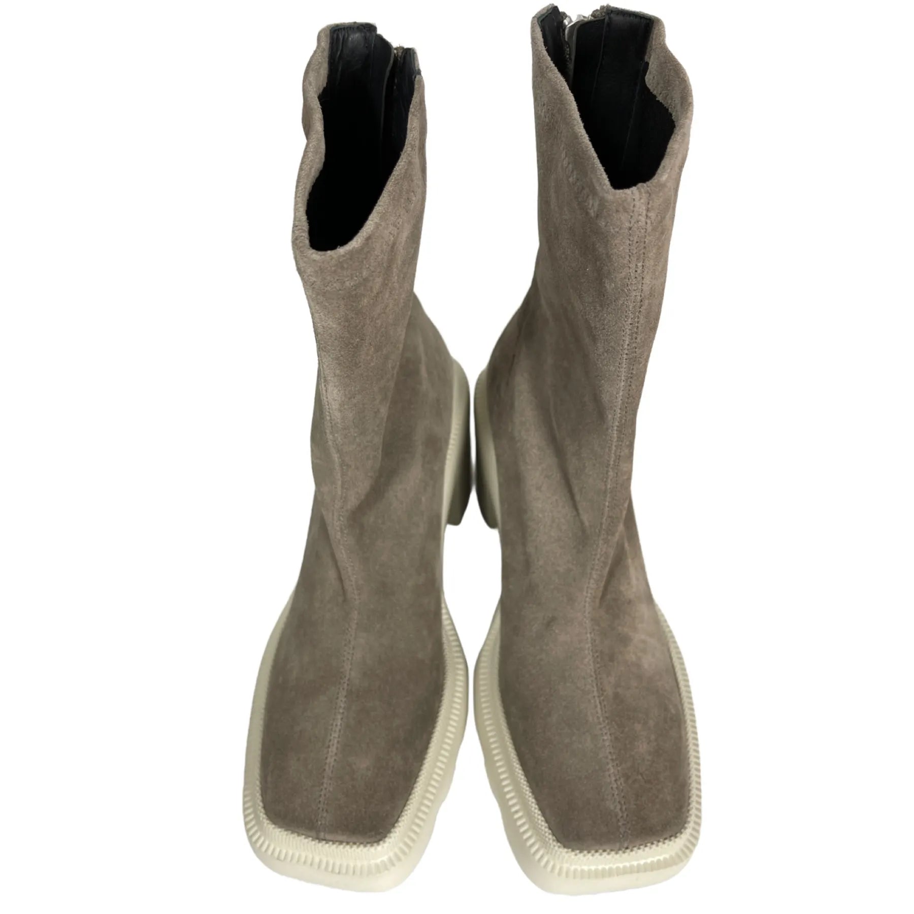 VIC MATIE  5002 VELOURSTR 305 DOVE_GREY Plateaustiefelette Blockabsatz Stretchleder Beige