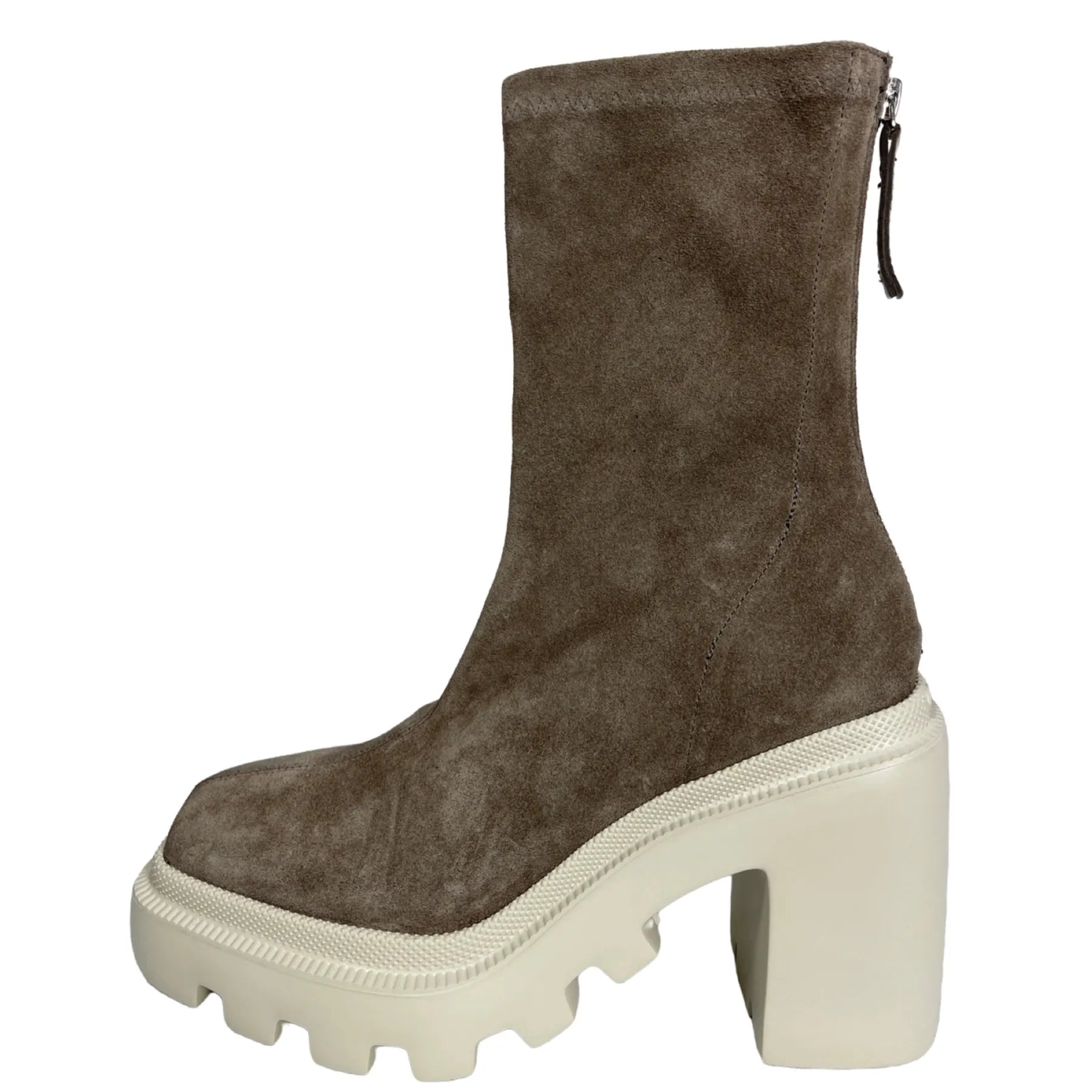VIC MATIE  5002 VELOURSTR 305 DOVE_GREY Plateaustiefelette Blockabsatz Stretchleder Beige