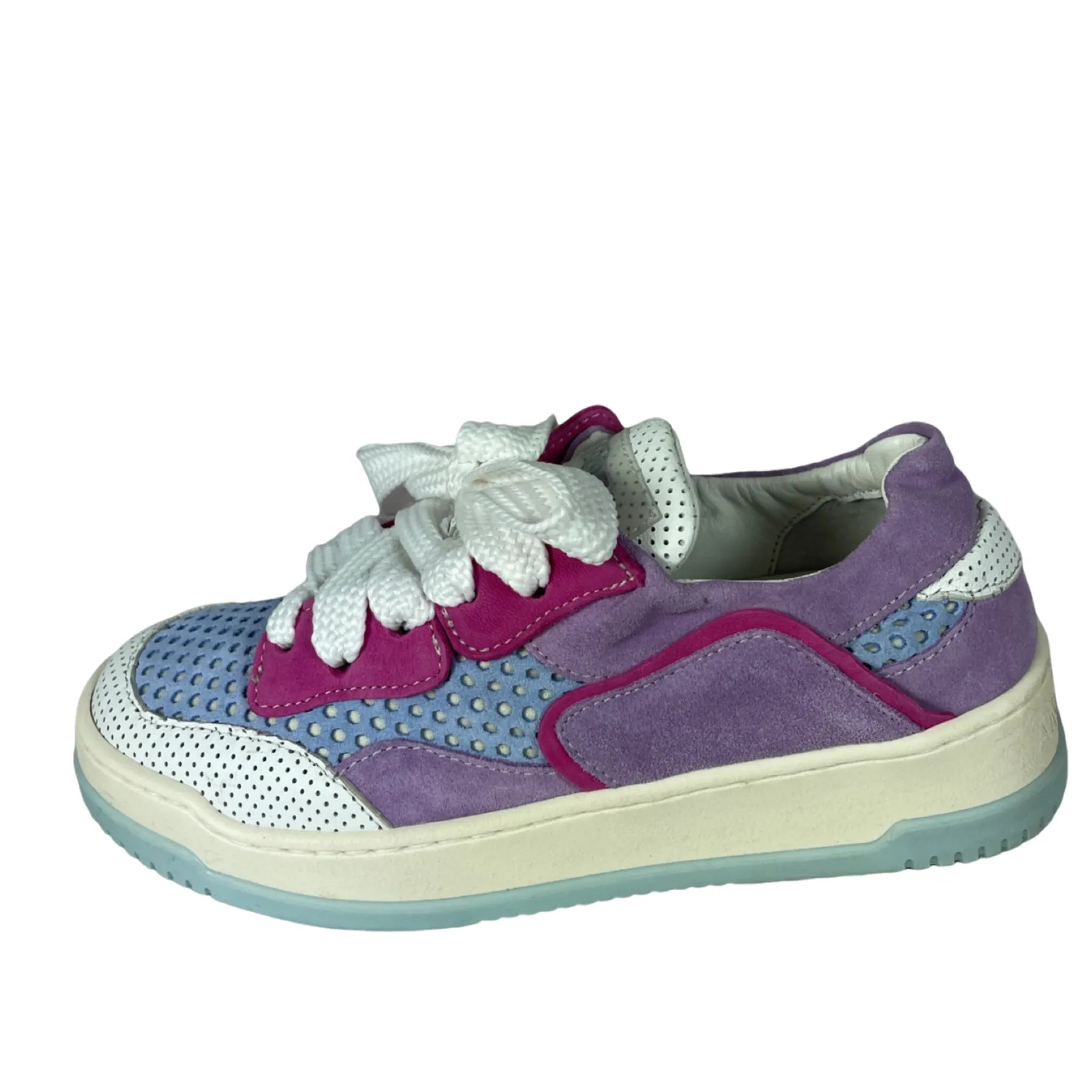 ANDIA FORA DOVER  MEET Damen Sneaker perforiertes Leder Lila/Pink.
