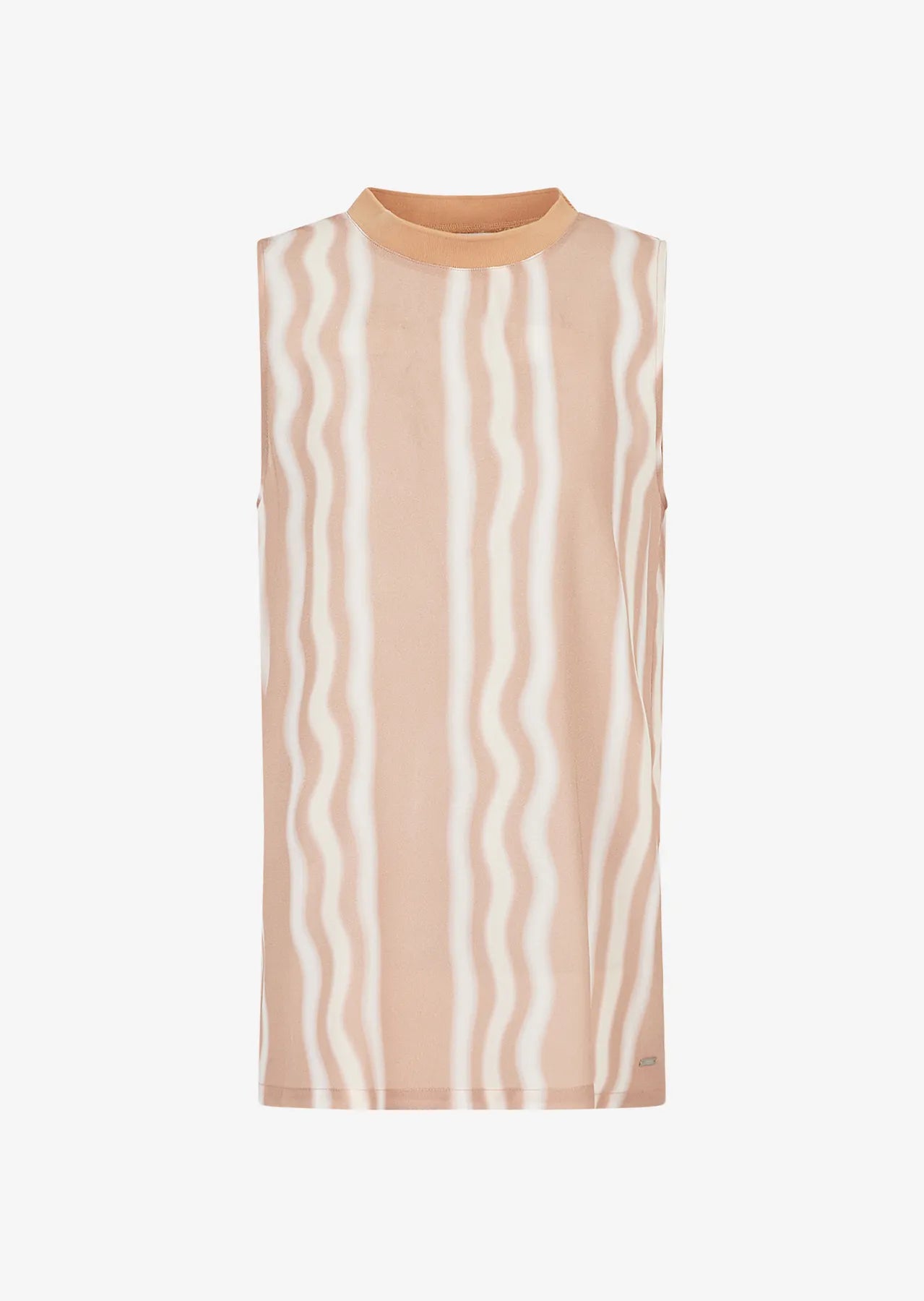 ARMANI  3RYH20 YN3LZ Damen Top Bluse ärmellos gestreift beige