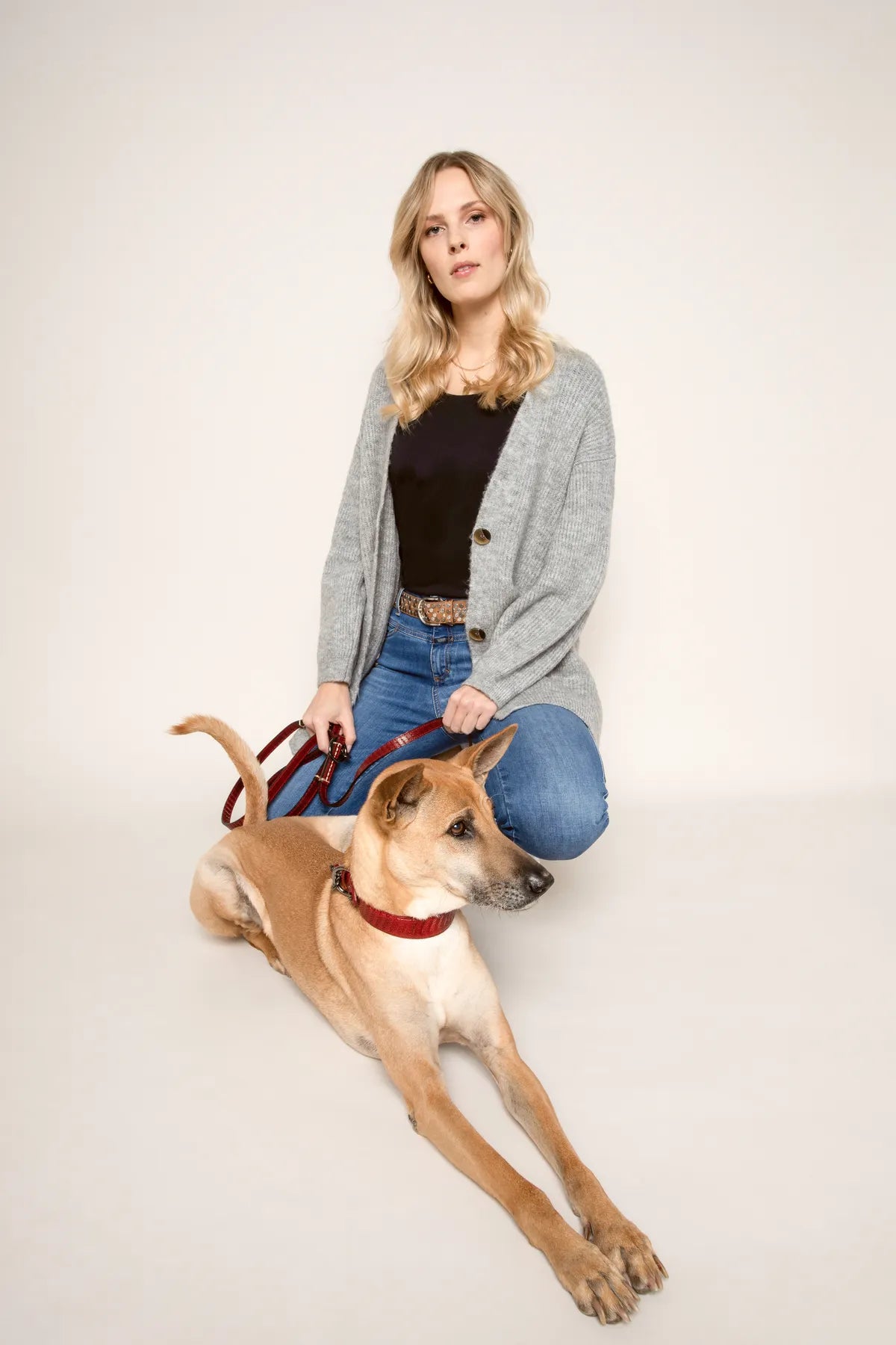 B.BELT BB0765L38 Liv Damen Leder Gürtel 35 mm Nieten