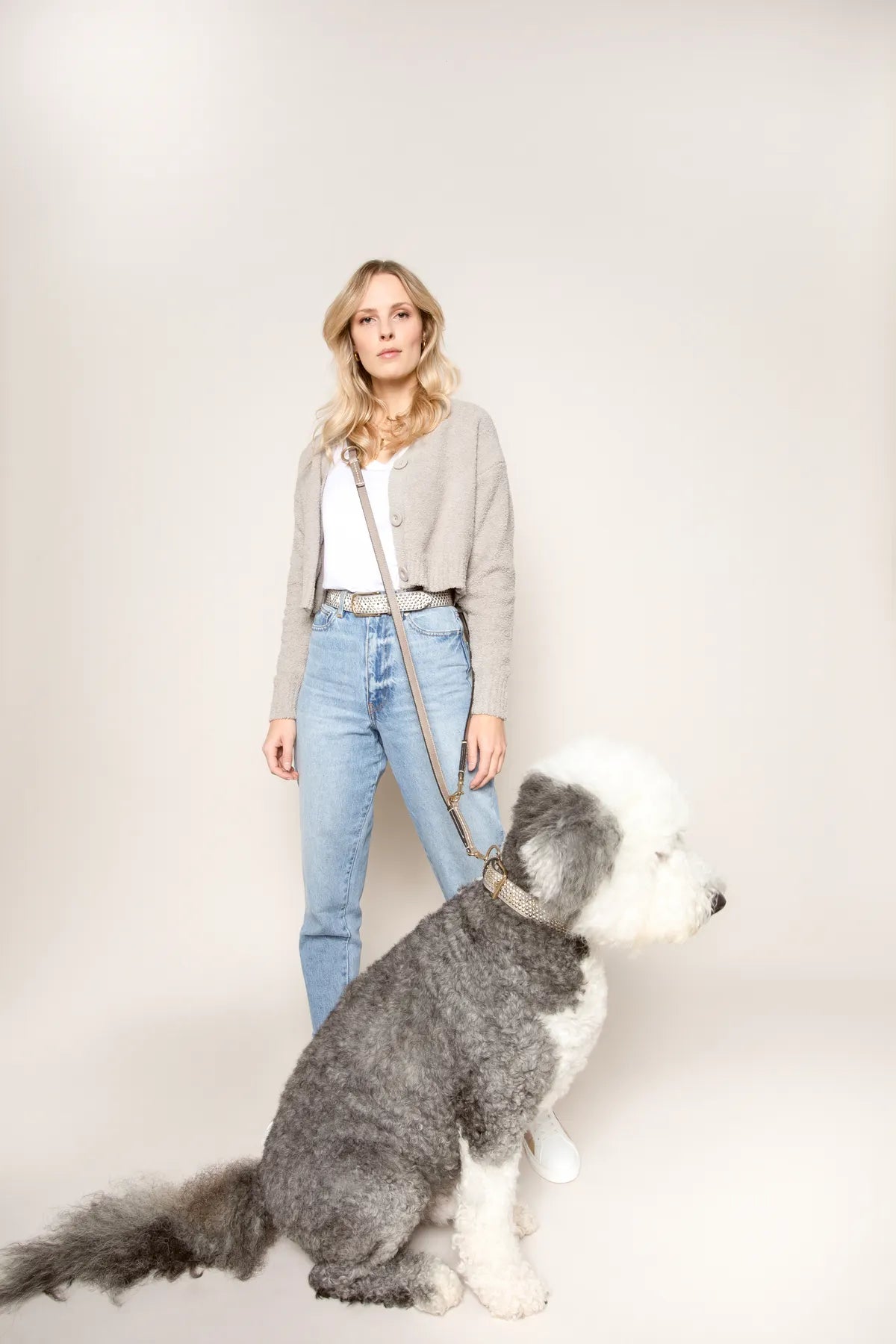 B.BELT BB0609L38 Zoe gold Damen Gürtel weiß 0110