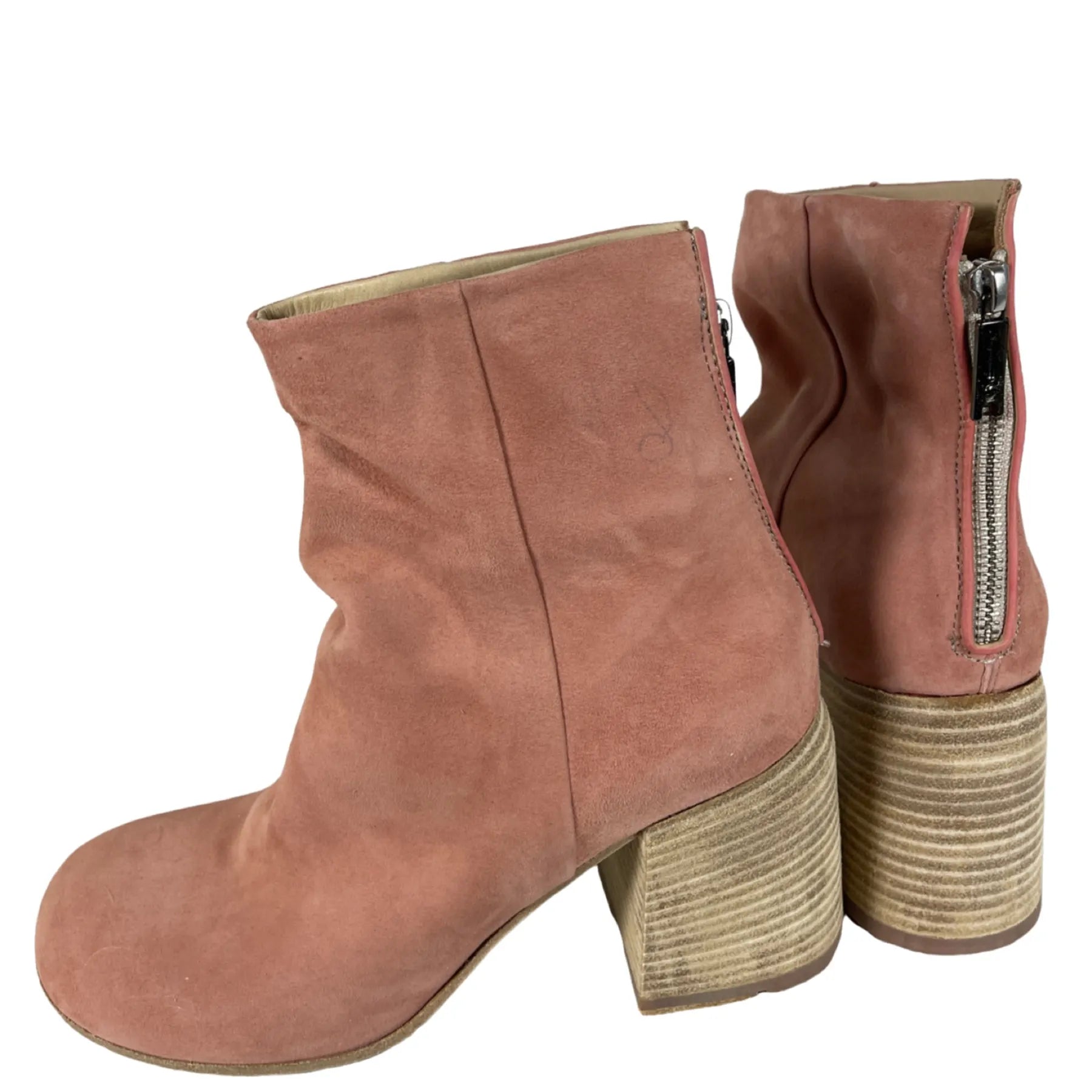 LEMARGO FP02B CAMOSCIO PELLAME Damen Stiefelette Suede Leder Rosa.