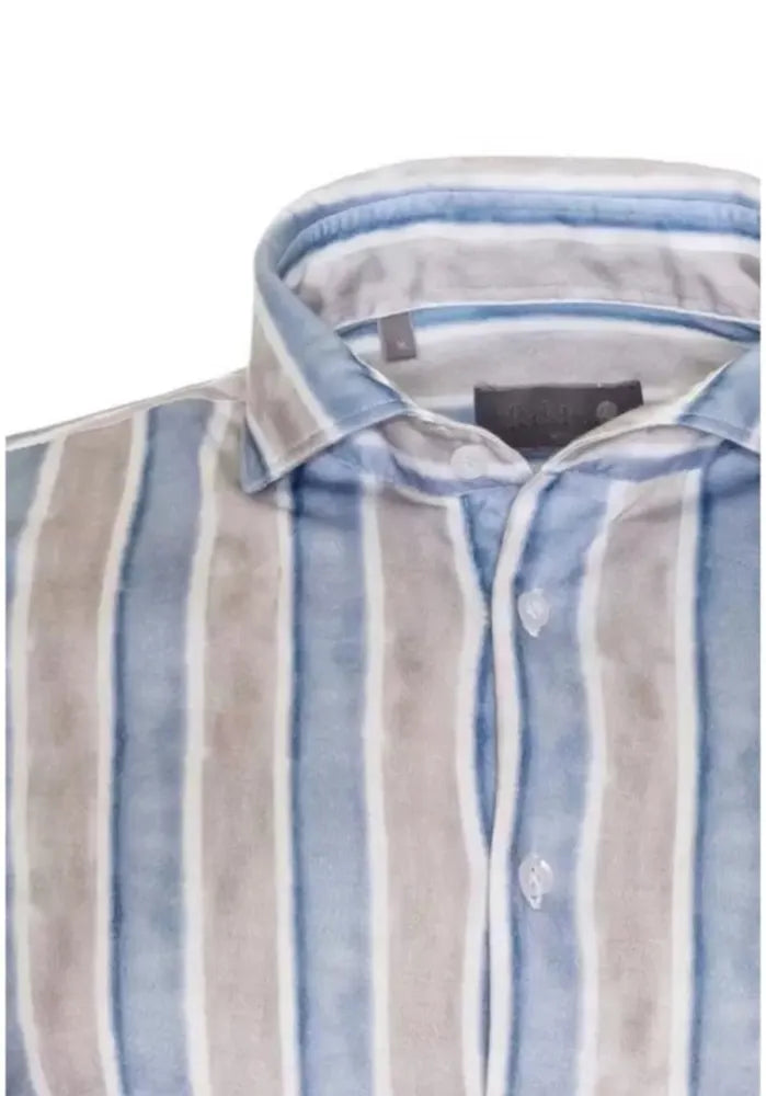 fakts 6092 Shirt Slim Fit Leisure Herren Hemd gestreift grey stripes 353