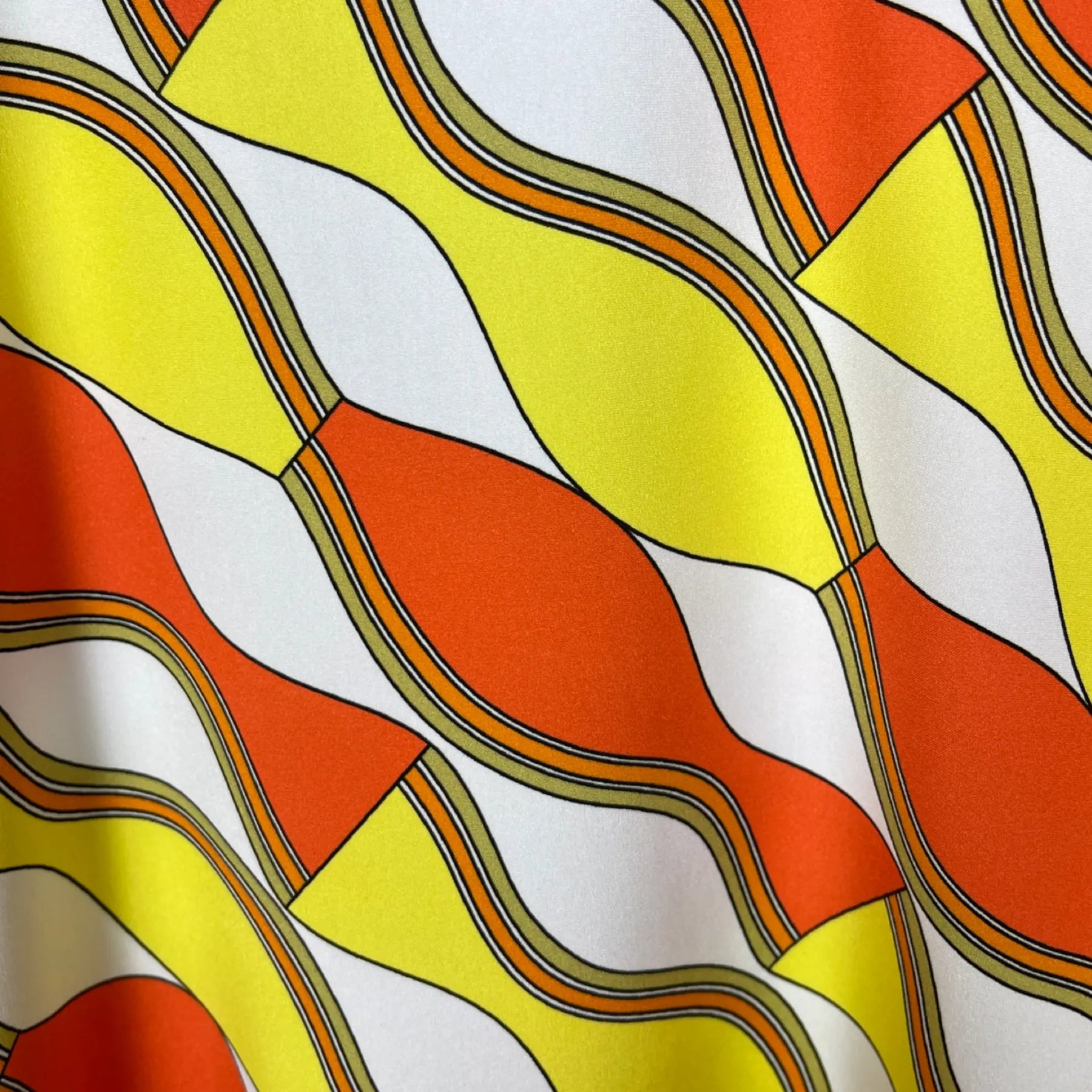 HERZENSANGELEGENHEIT 25231-6054 Damen Seidenbluse Stretch mandarino multi Gelb/Orange