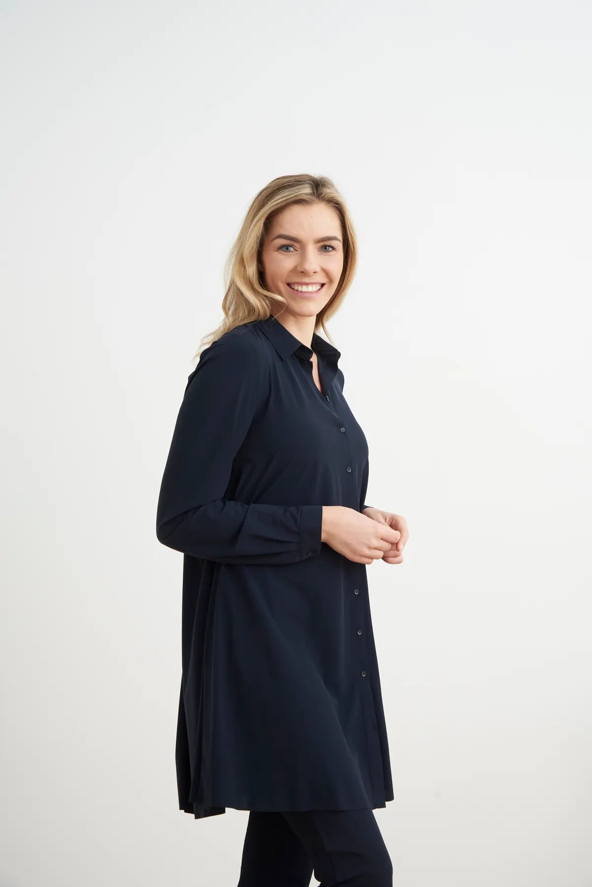 JAPAN TKY EMI Damen Bluse langer Arm Technojersey Stretch