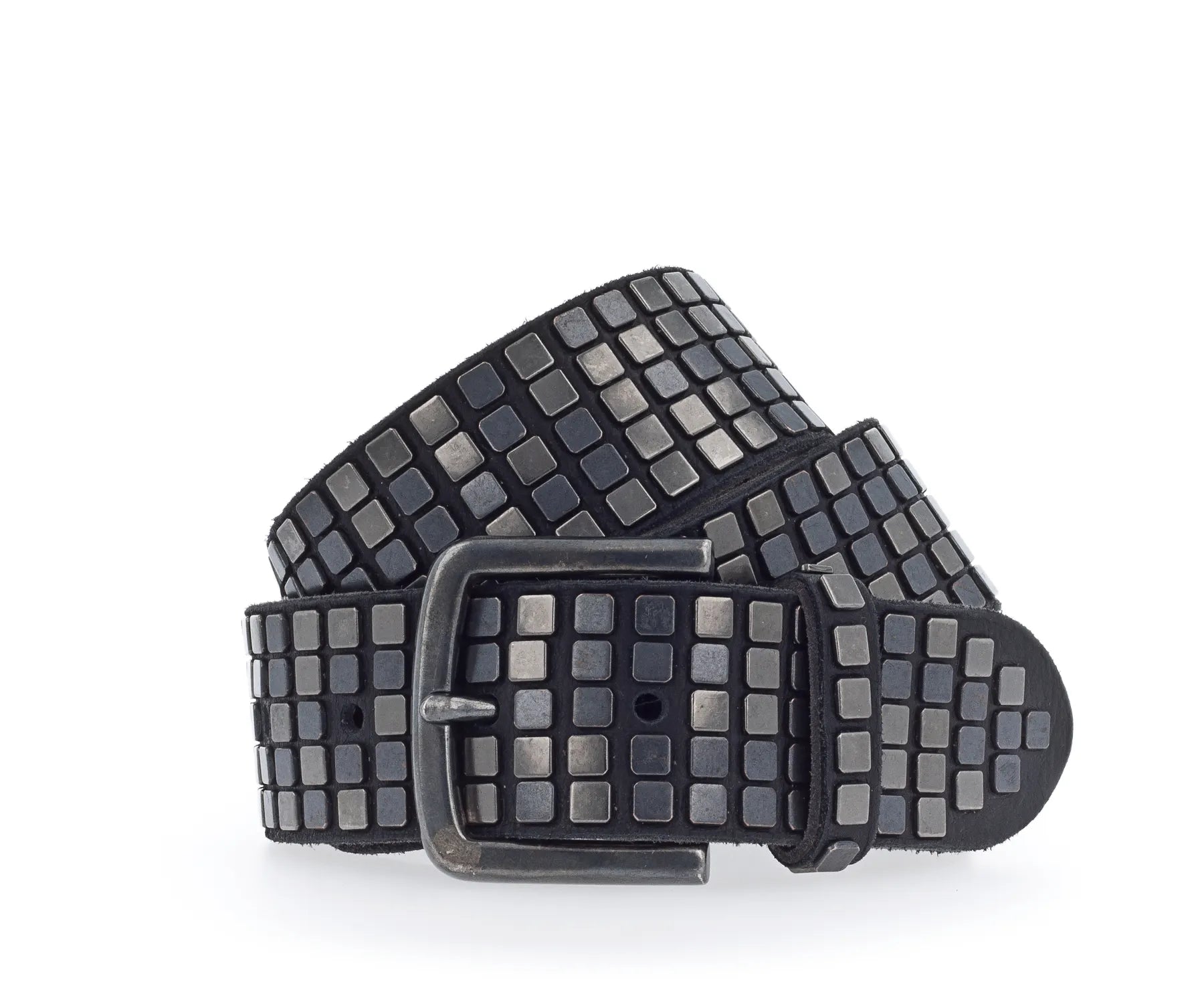 B.BELT BB4002L38 Quinn 40mm Herren Gürtel Leder- Nietengürtel Q.6483 schwarz 0790