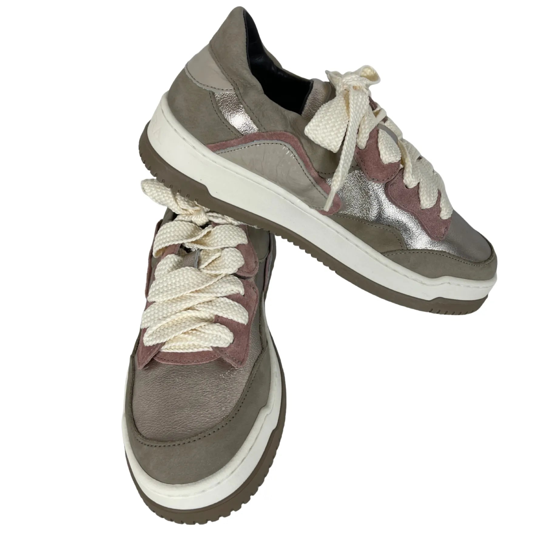 ANDIA FORA DOVER MEET DAMEN SNEAKER STEIN GRAU/SILBER/ ROSA BIANCO.