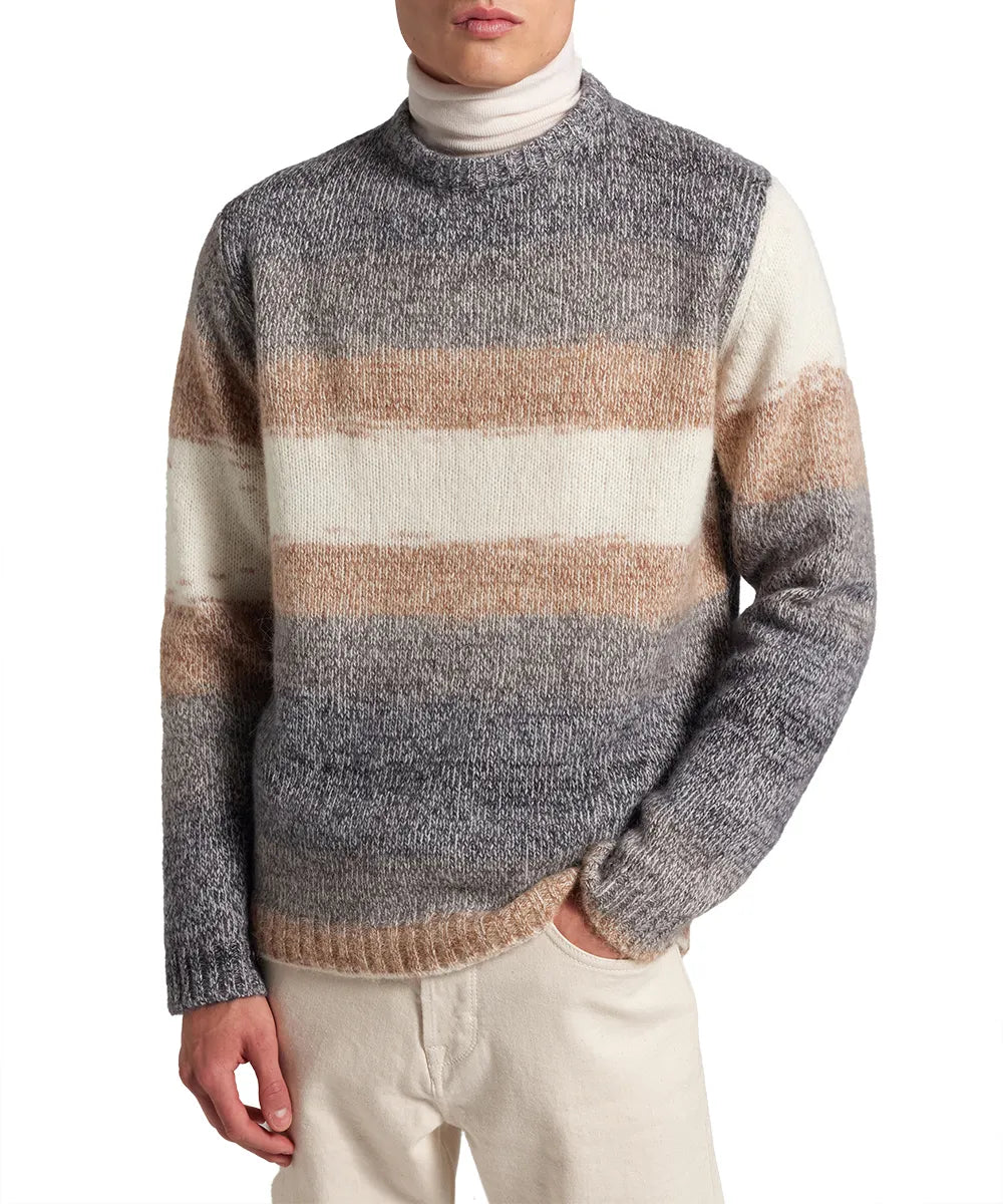 Baldessarini 
                
                                            B4 30070.5191 BLD-Cuba Herren Pullover Gestreift Pale Khaki Pattern