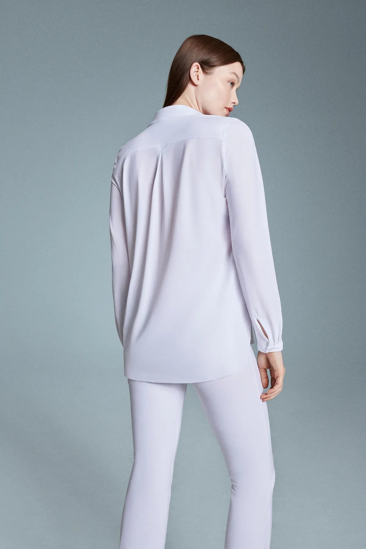 JAPAN TKY KAEMI Tunika Bluse Stretch Microfaserjersey 001 WHITE