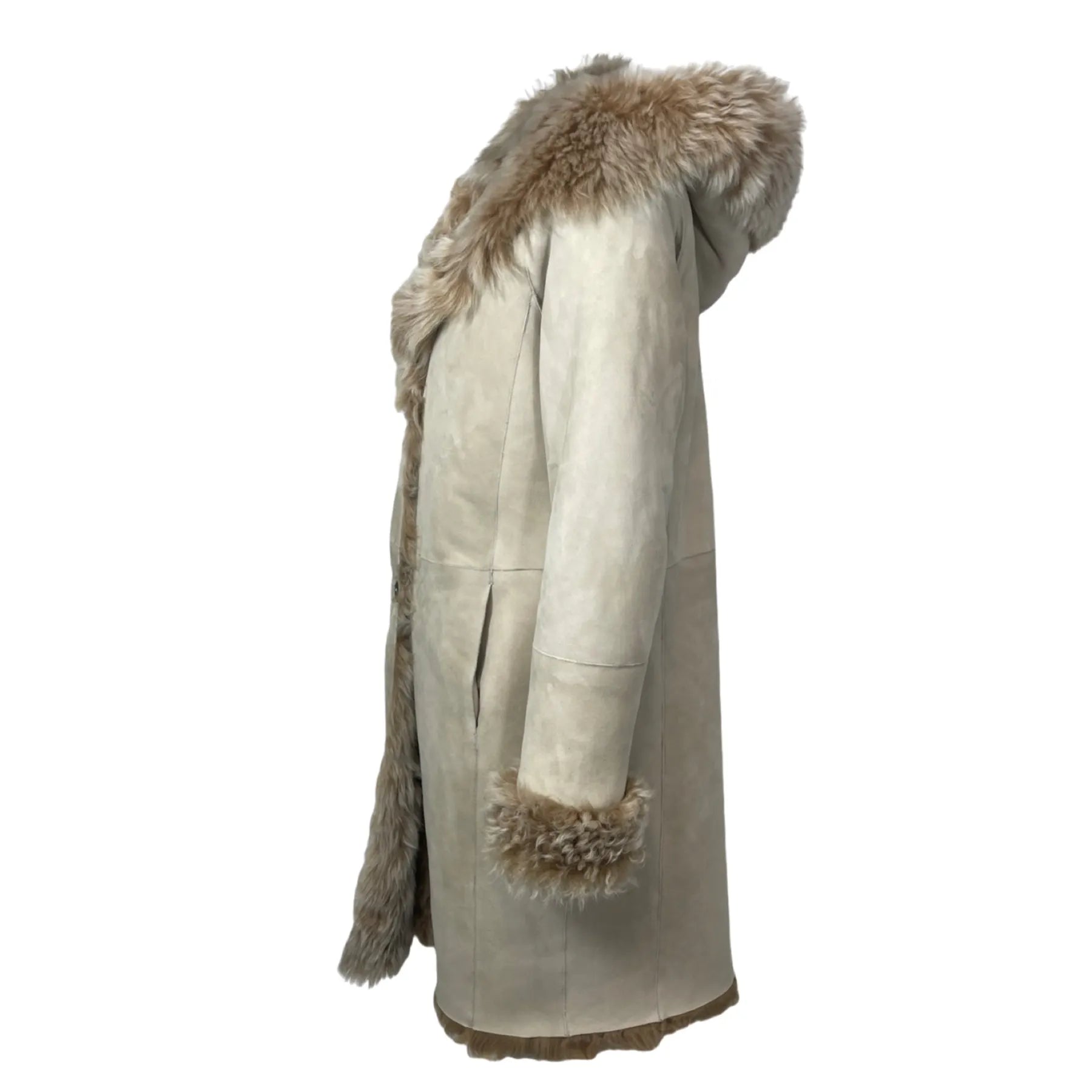 WUNDER FELL WANDA Kurzmantel mit Kapuze Ecru