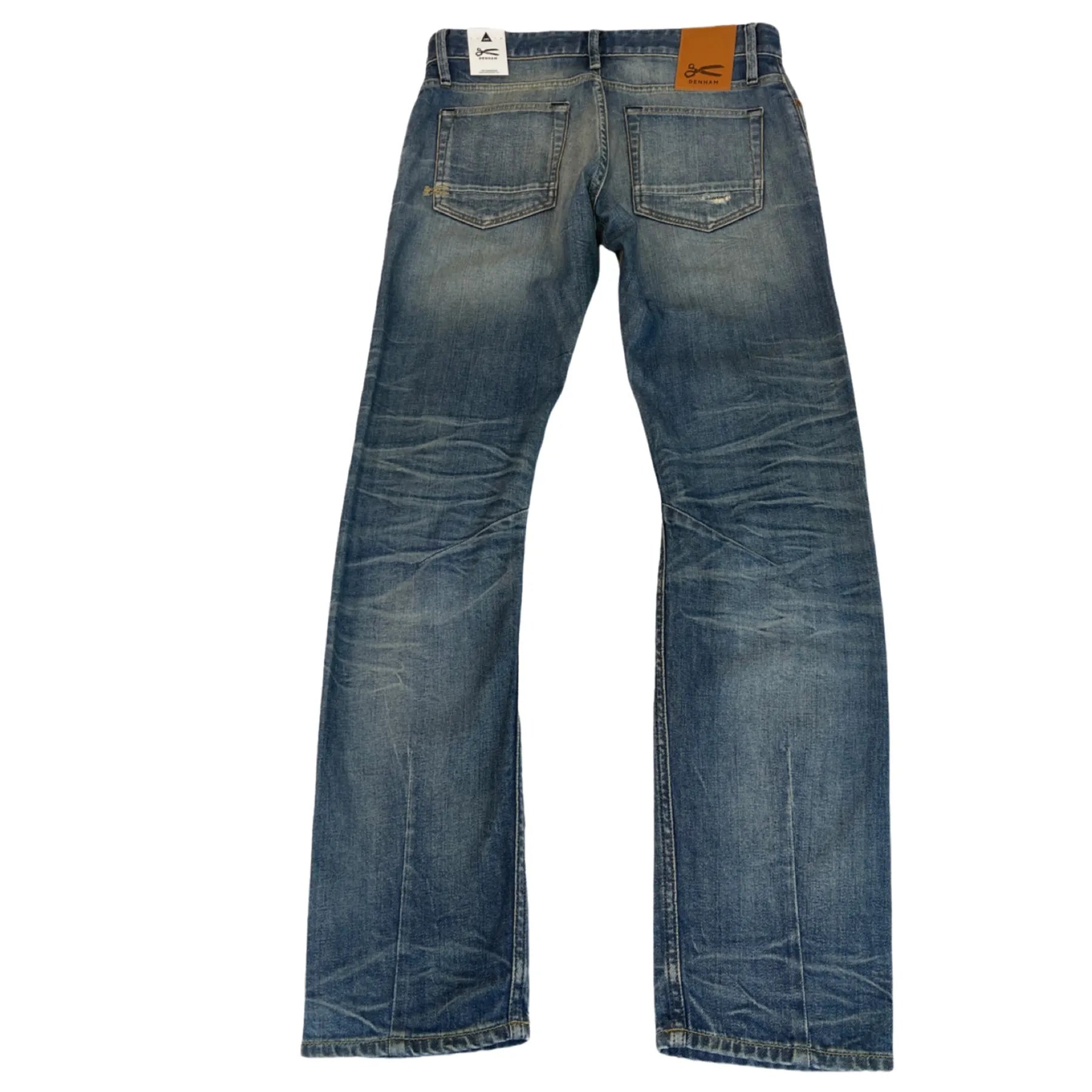 DENHAM 01-23-10-11-047 GRADE 15YA HERREN JEANS MIT KNOPFLEISTE DESTROYED STRAIGHT FIT DARK BLUE