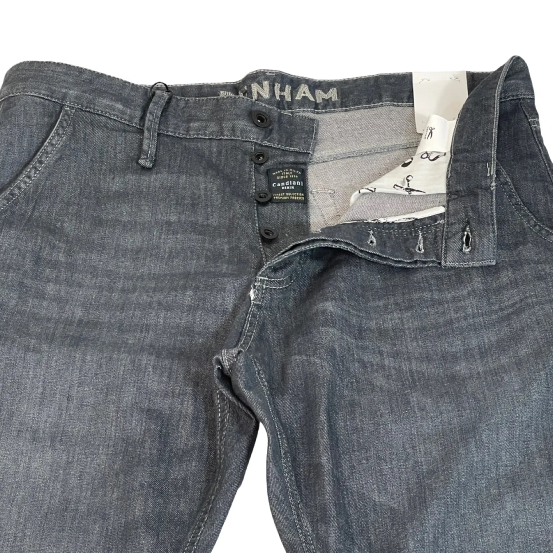 DENHAM 01-23-04-11-008 OSAKA PANT CLWG HERREN JEANS MIT KNOPFLEISTE CARROT FIT GREY