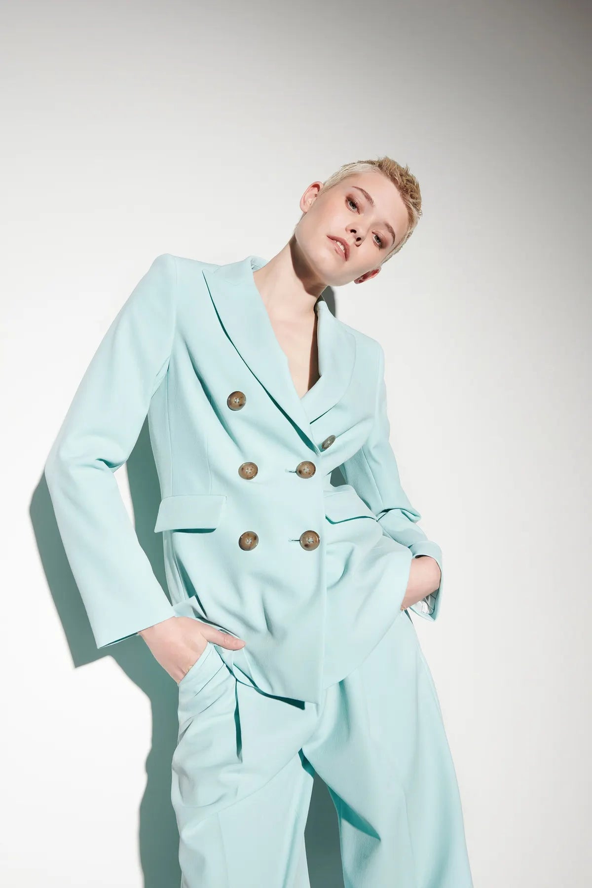 LUISA CERANO 498011/3453-0 Zweireihiger Damen  Blazer mineral aqua