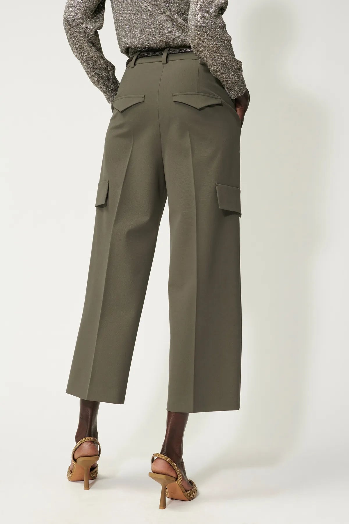LUISA CERANO 688602/3310-0 Cargo-Pants mit Bundfalte greyish khaki