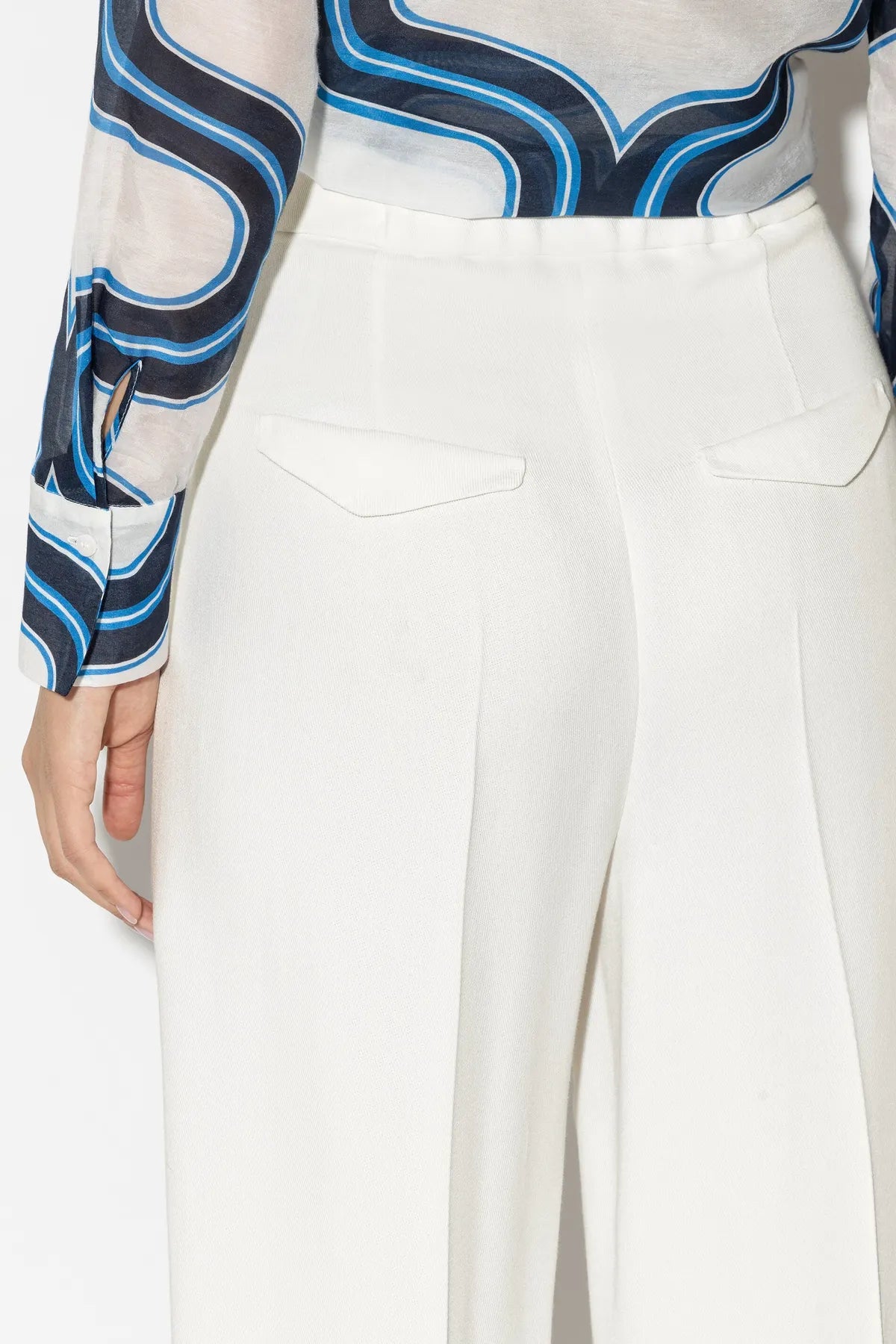 LUISA CERANO 698631/3595-0 Gabardine-Wideleg-Pants Damen Hose weiß