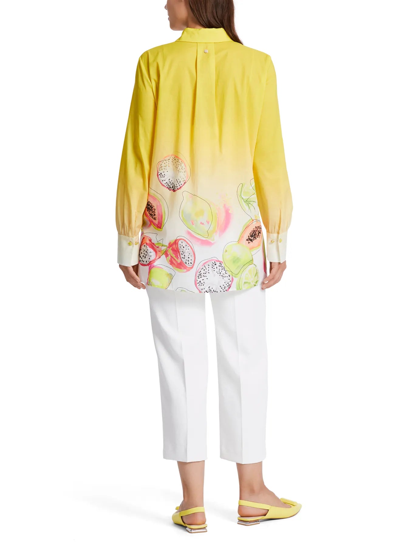 MARC CAIN WC 51.02 W29 Bluse mit Druck aus exotischen Früchten Gelb
