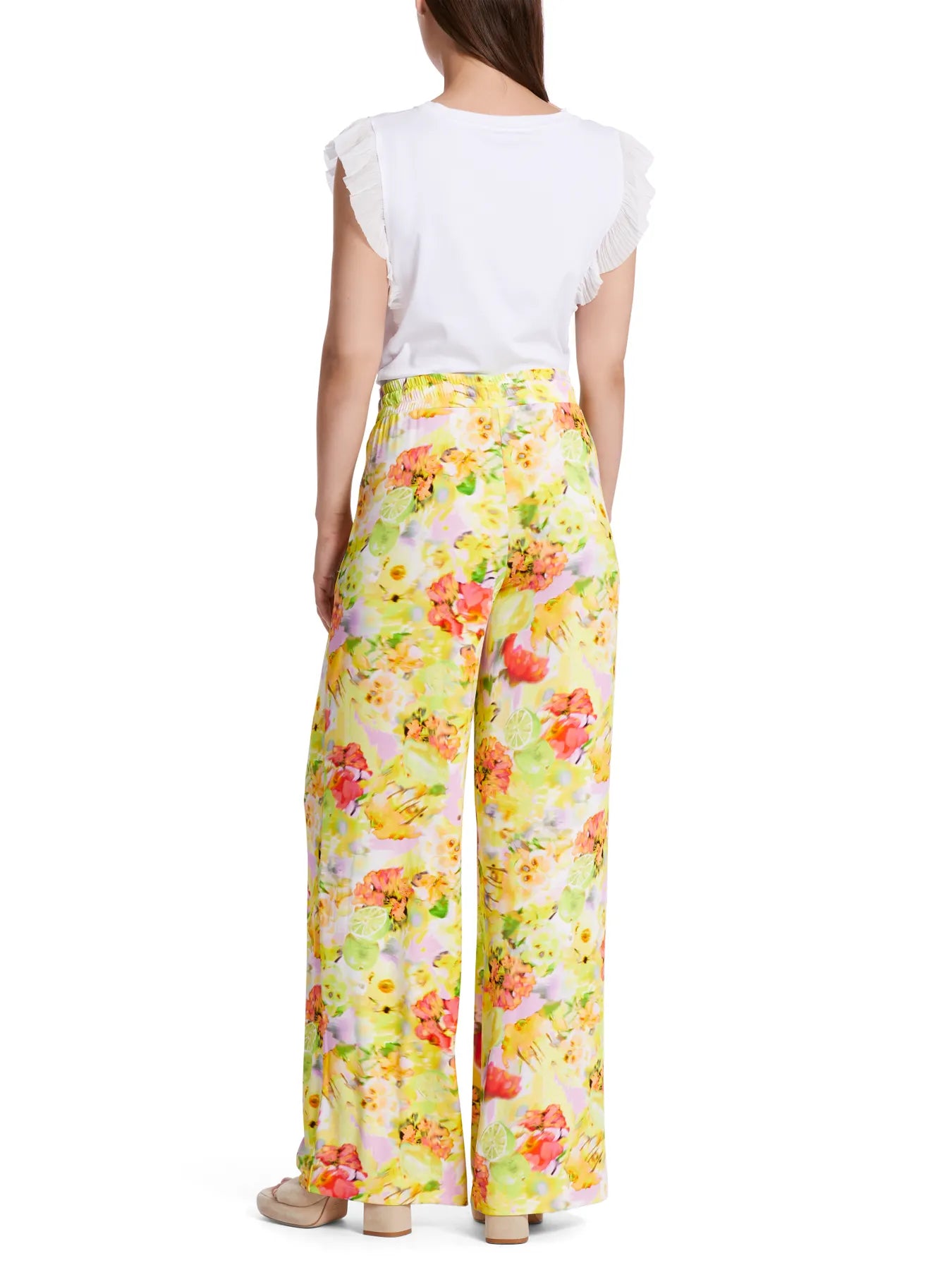 MARC CAIN WC 81.37 J22 Hose WEDI im Blumen-Dessin Gelb