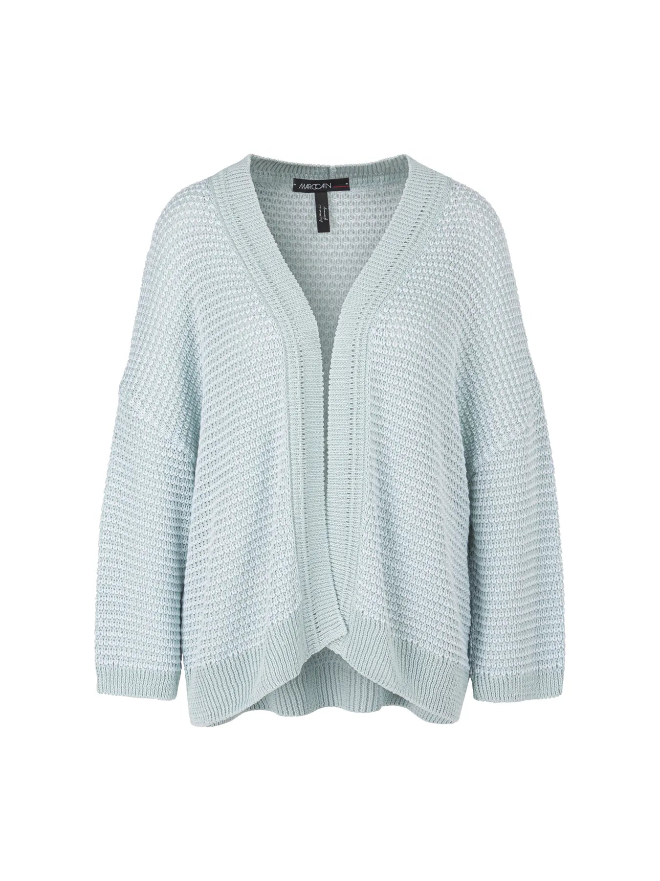 MARC CAIN WC 39.31 M43 Oversized Cardigan Knitted in Germany Leinen-Mix Hellblau