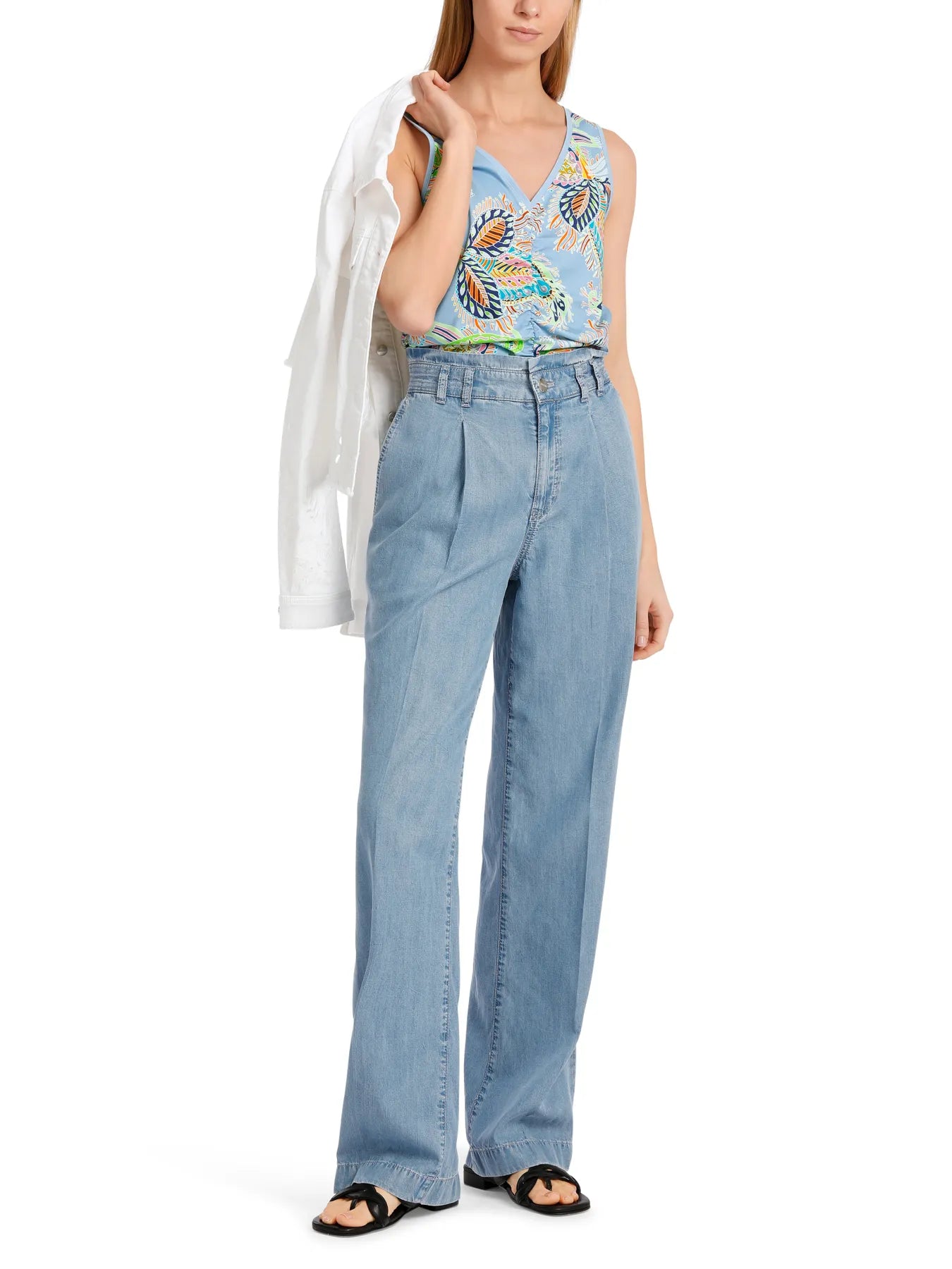 MARC CAIN WC 61.29 J47 Damen Top mit Raffung deep summer sky blau