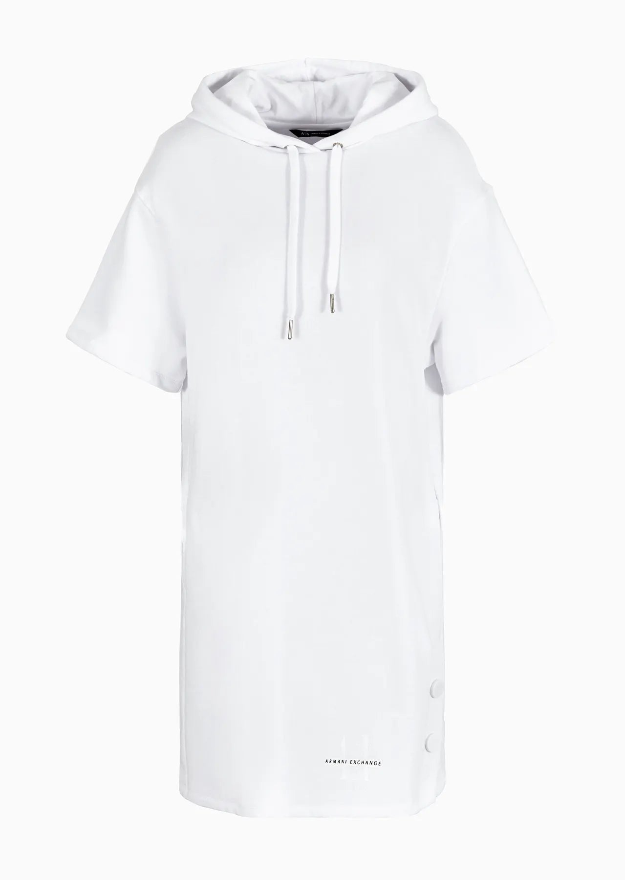 ARMANI 3DYA81 YJFMZ Sweatkleid mit Kapuze 1/2-Arm weiß