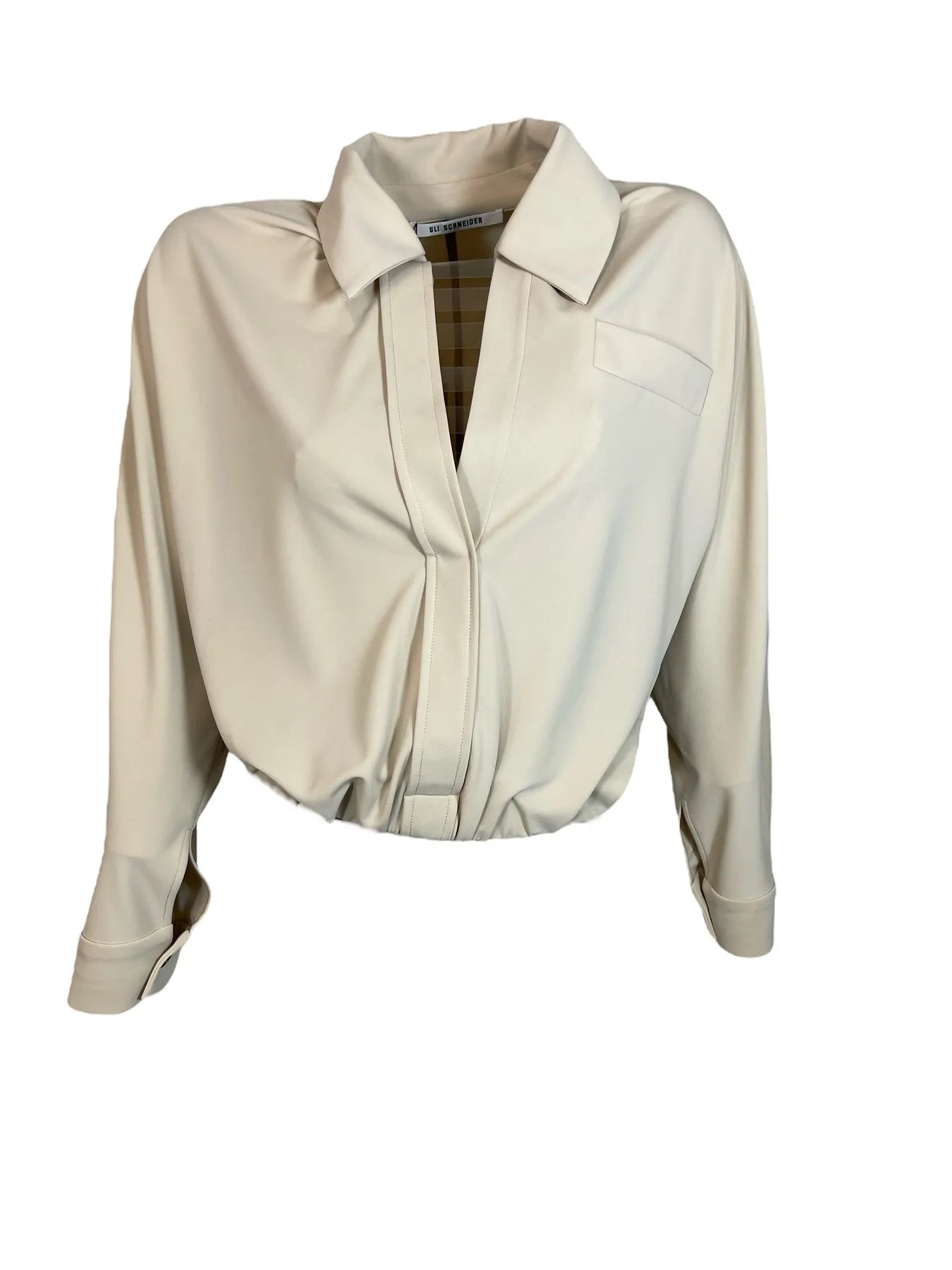 ULI SCHNEIDER 16-1031044 Cropped-Hemdbluse  Gleam Beige.