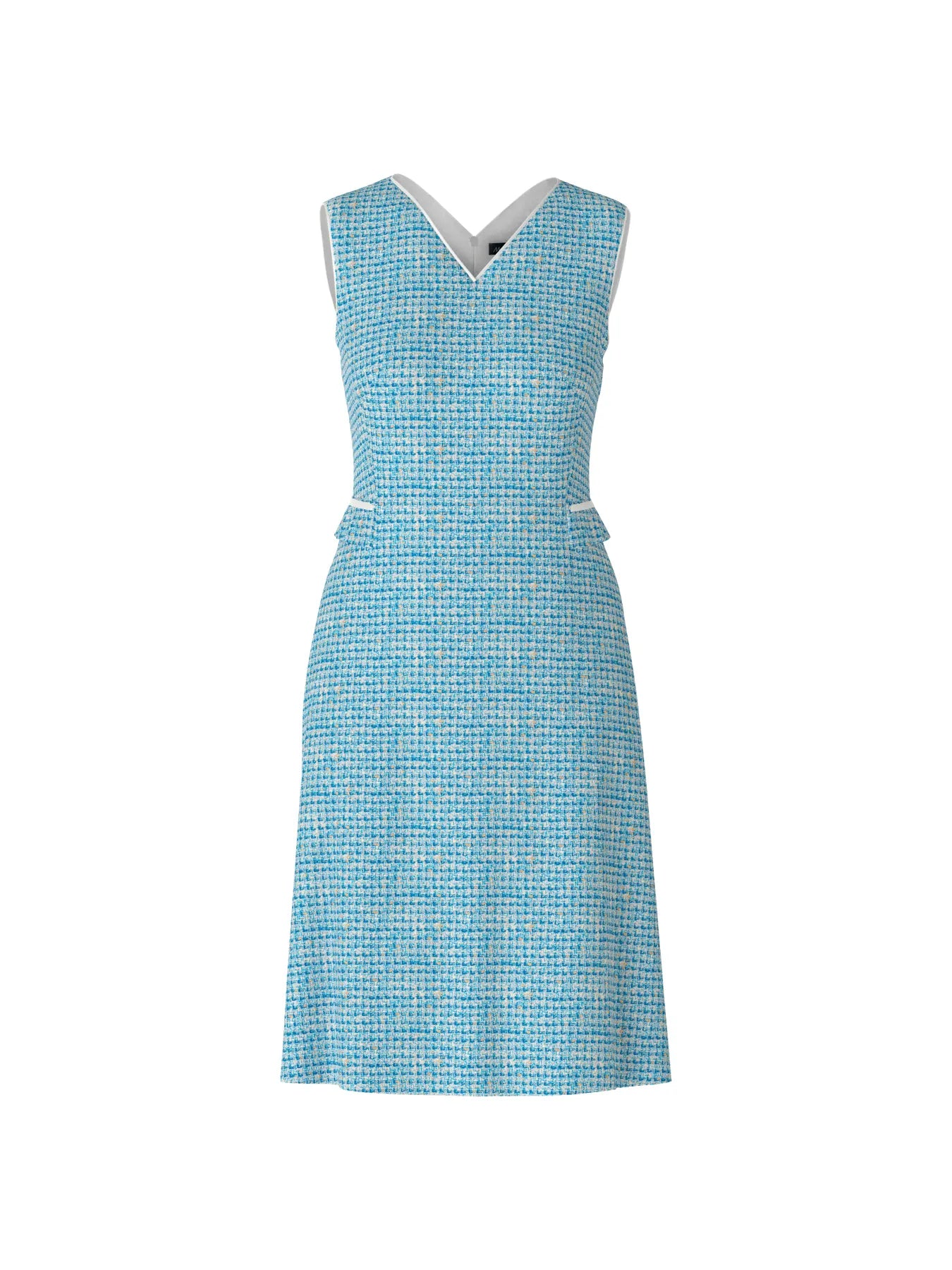 MARC CAIN WC 21.67 W88 Kurzärmliges Kleid mit Karos blau light azure