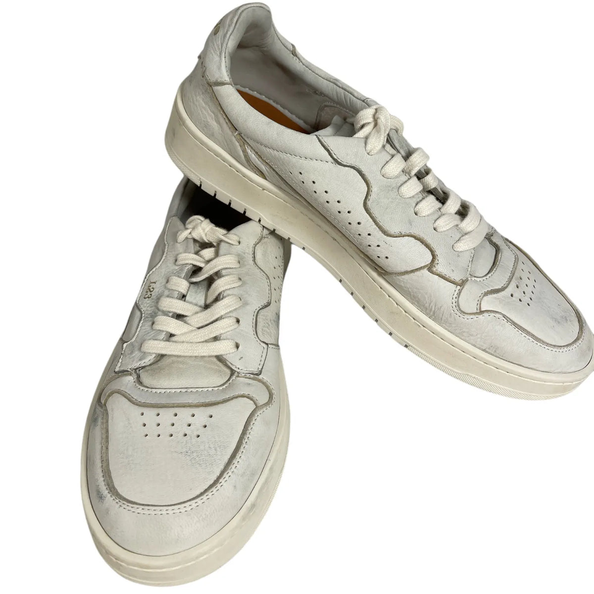 LEMARGO HB01A CERVO HERREN SNEAKER IN STONE-WASHED OPTIK LEDER WEISS.