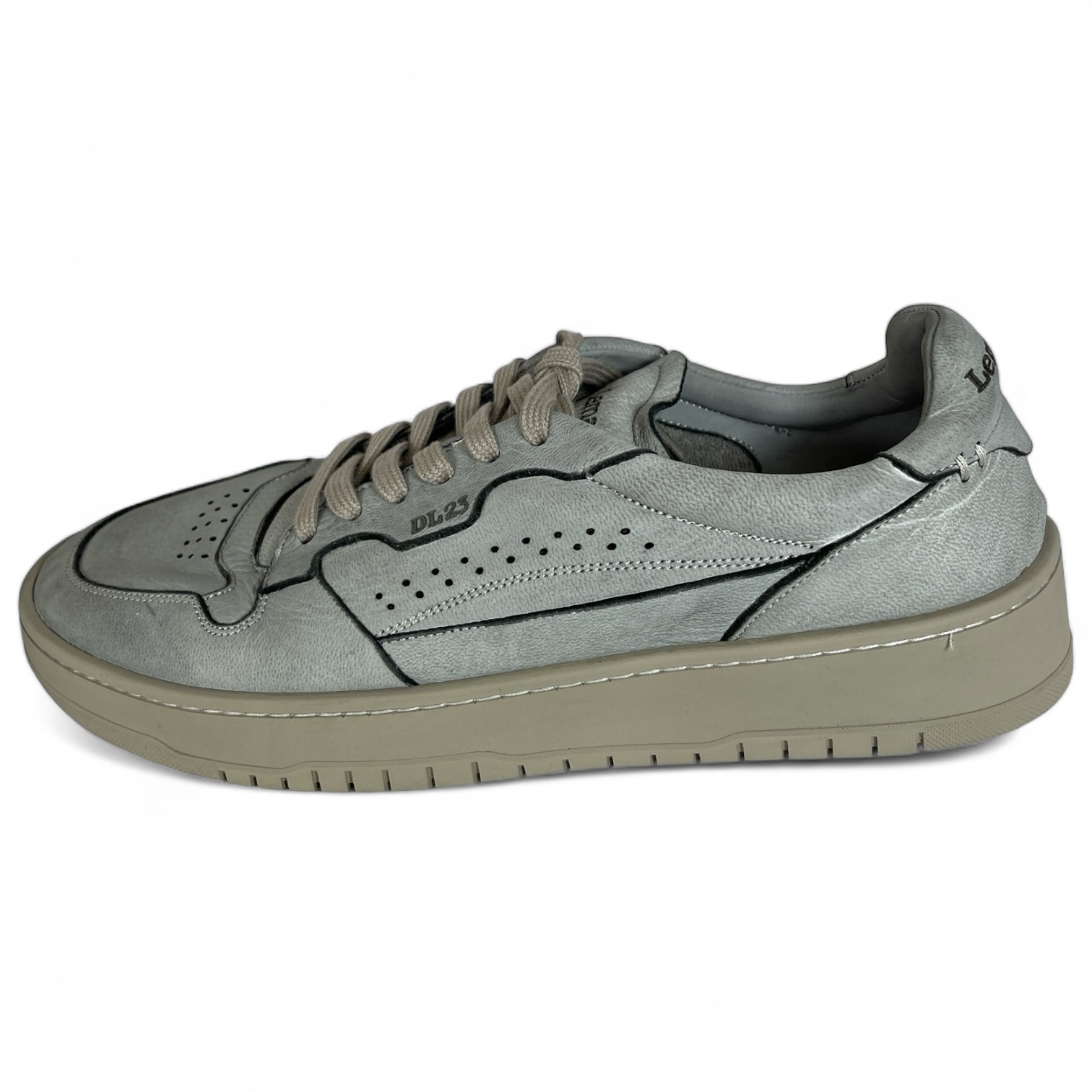 LEMARGO HB01A CERVO CEMENTO HERREN SNEAKER IN STONE-WASHED OPTIK LEDER HELLGRAU