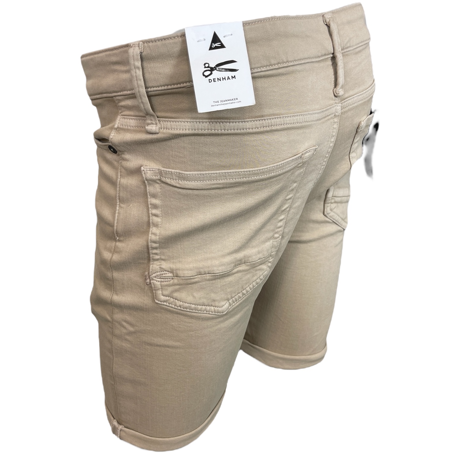 DENHAM 01-23-04-12-011  RAZOR HERREN JEANS SHORTS MIT KNOPFLEISTE STRETCH BLFMC BRITISH KHAKI